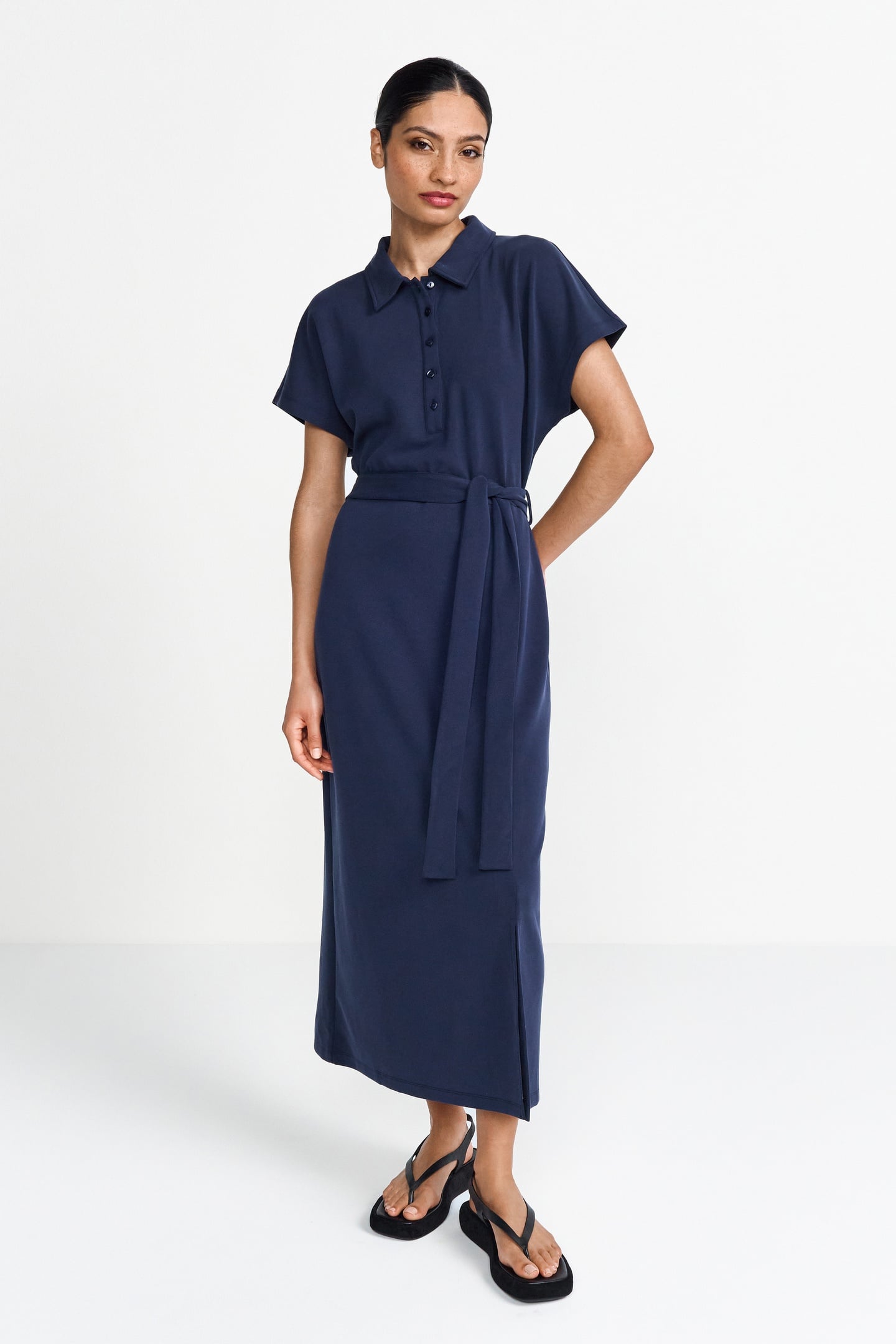 SCUBA POLO DRESS MIDNIGHT BLUE 1