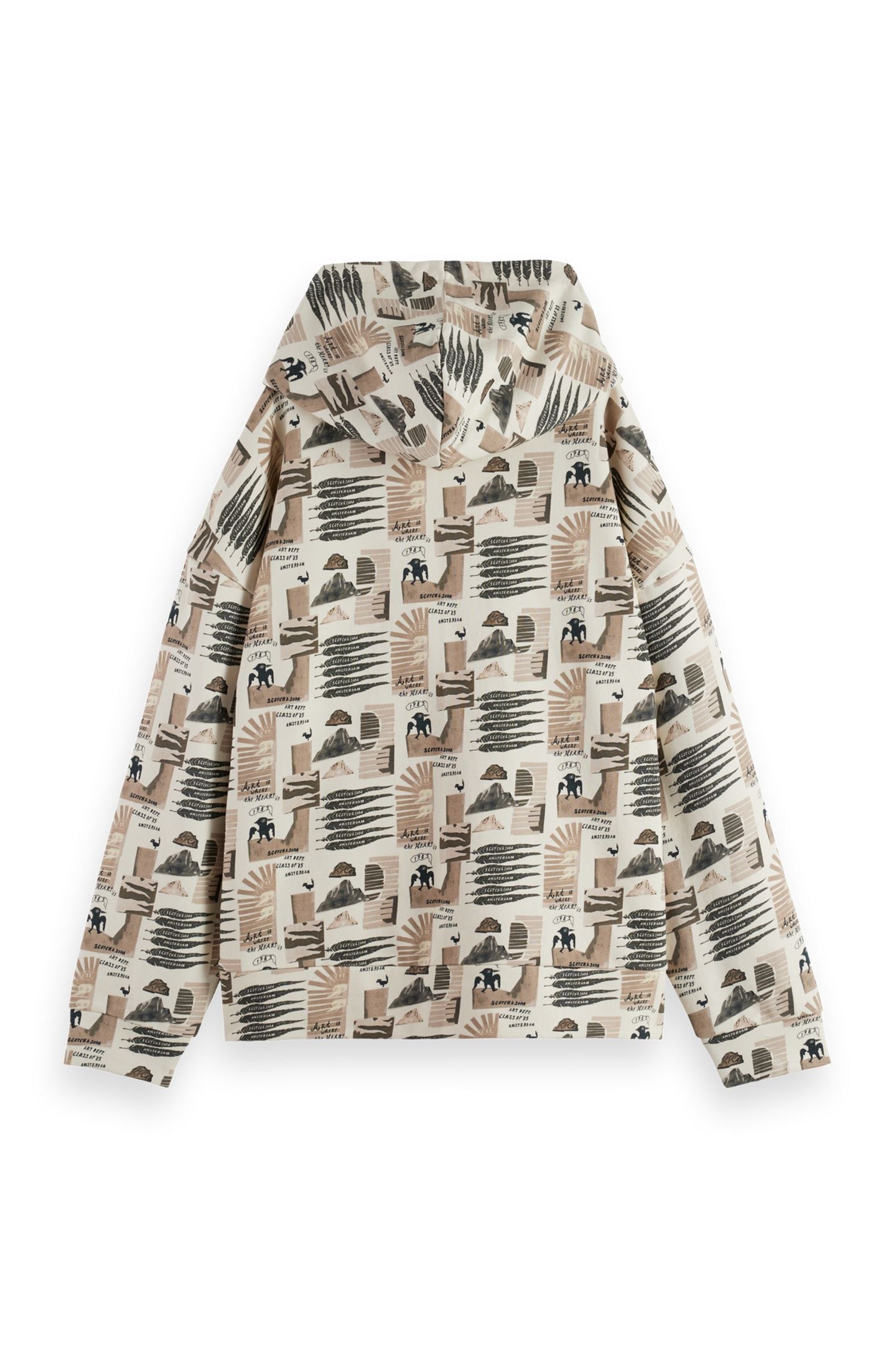 ALL OVER PRINTED OVERSIZED FIT HOODIE ART DEPT COLLAGE GREY 5