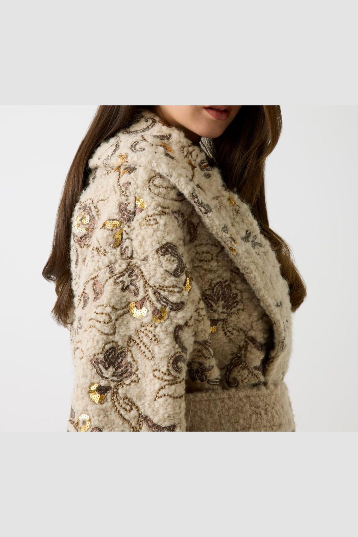 SYLVIA EMBRO SHAWL C SAND GRAIN MULTI 9