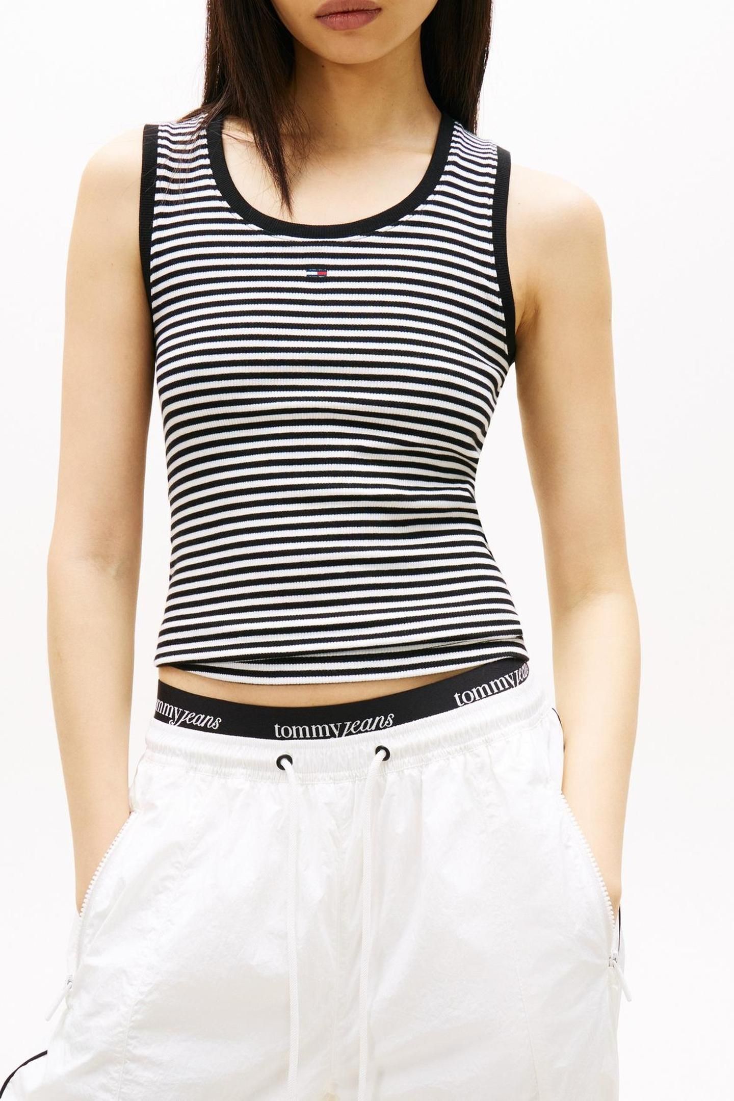 TJW ESSENTIAL RIB T-SHIRT BLACK/ECRU STRIPE 1