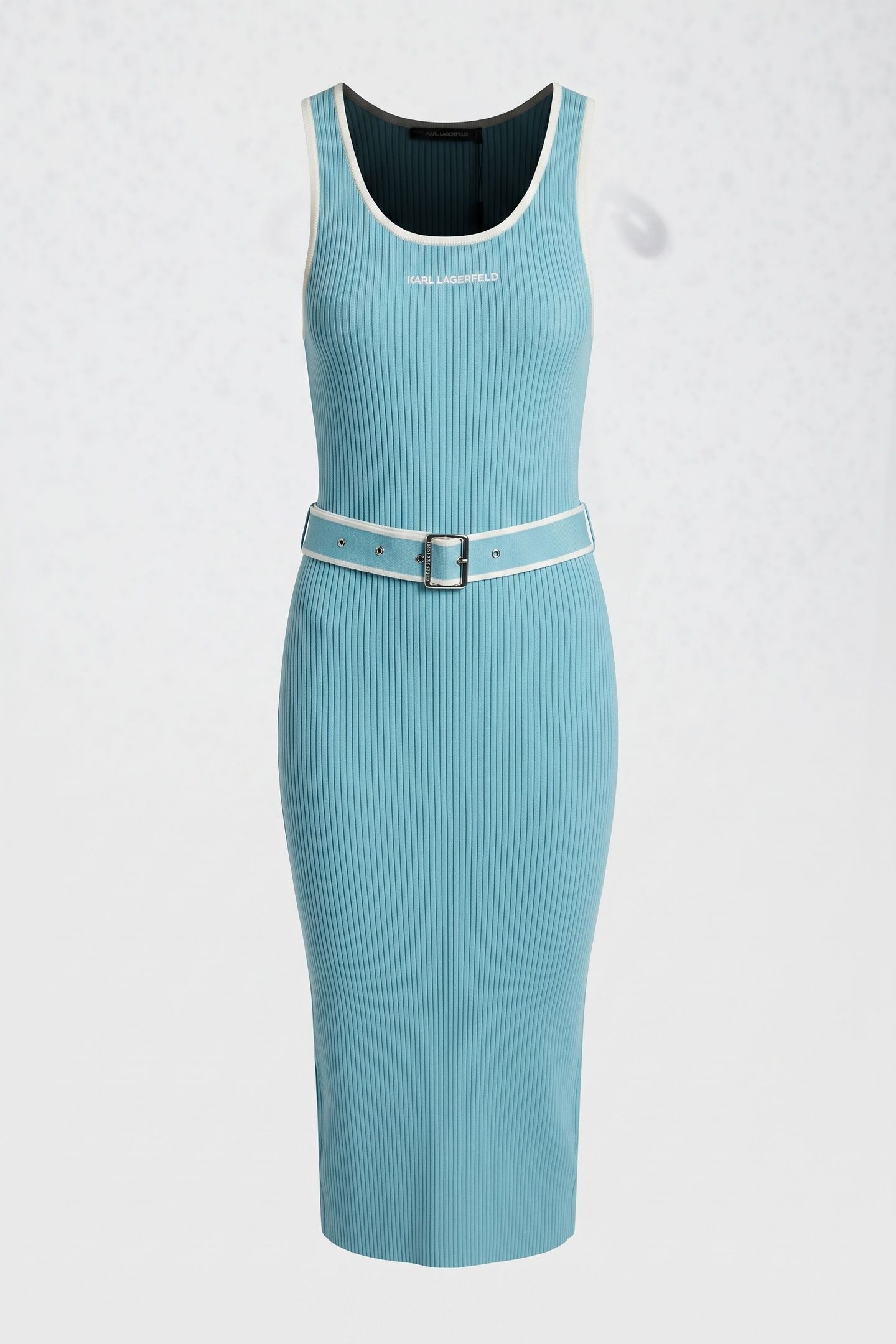 SLEEVELESS LOGO KNIT DRESS STILL WATER 4