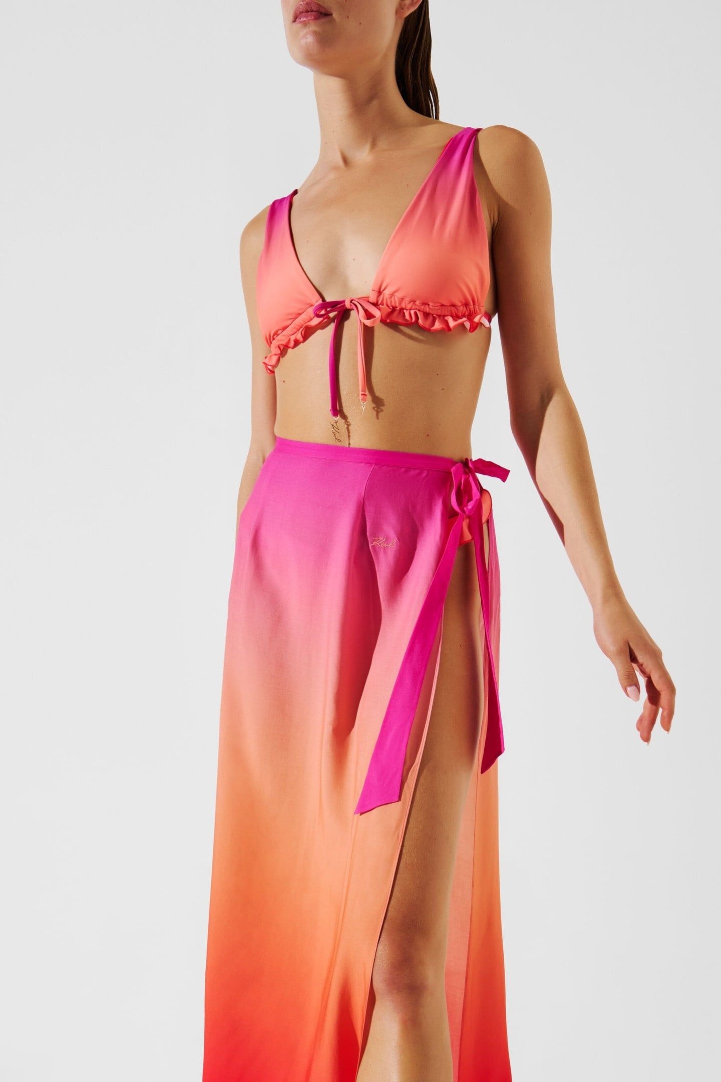 PRINTED TIE MAXI PAREO OMBRE HIBISCUS-CARMELIA 2