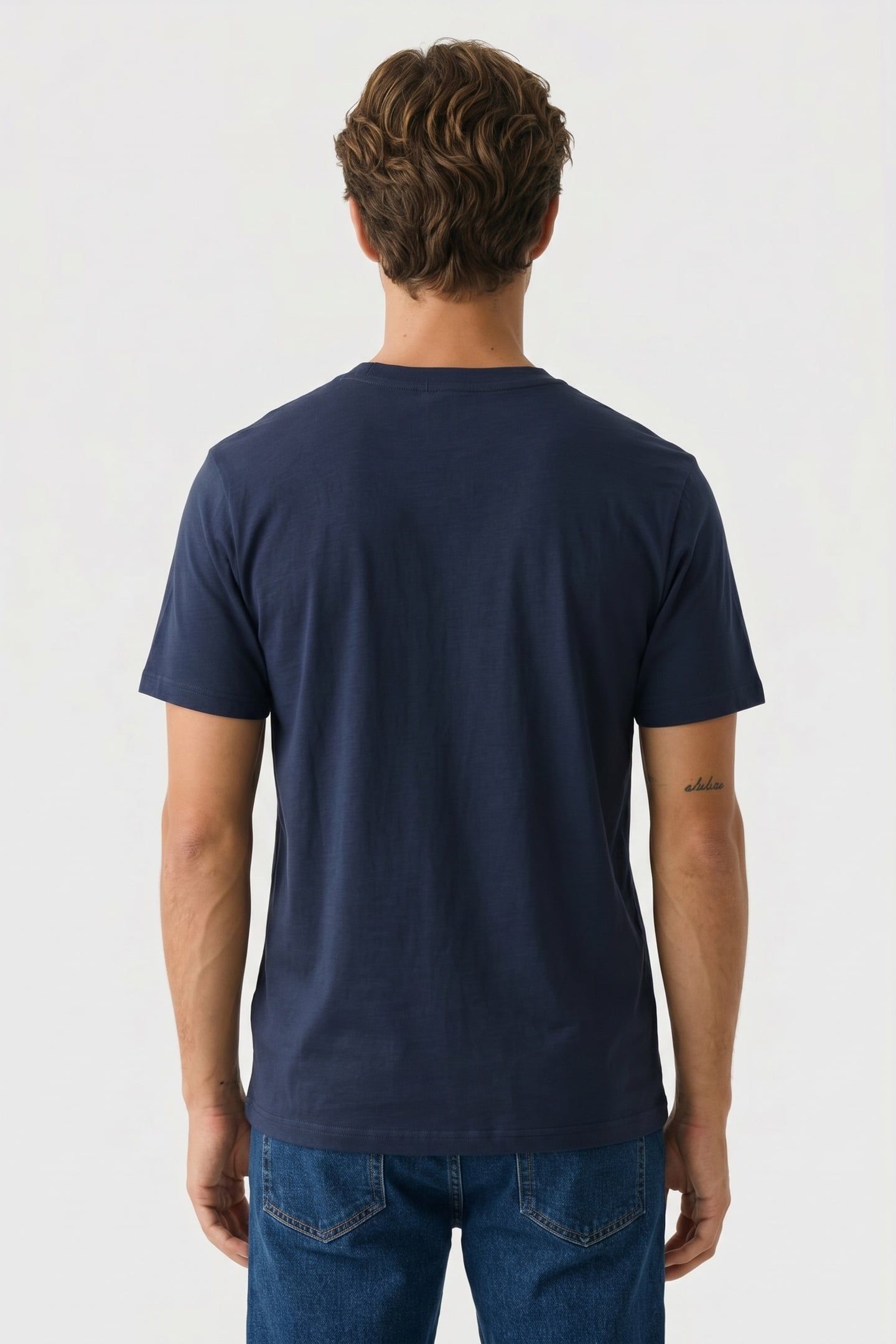 SHORT SLEEVE SILICON BADGE TEE NAVY 2