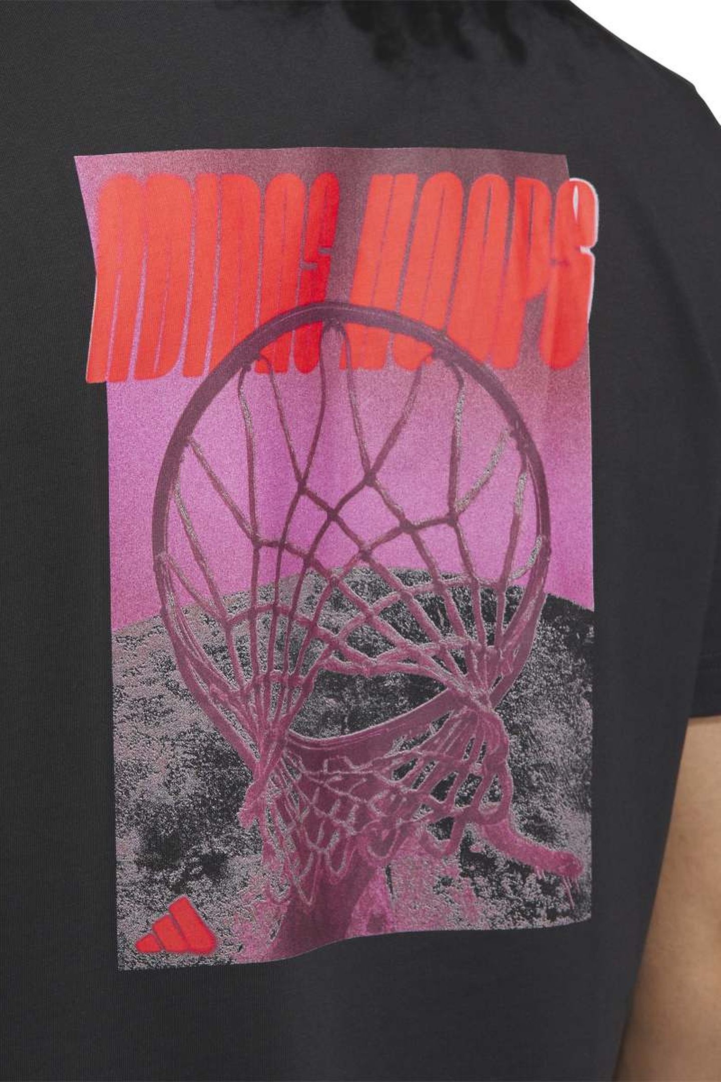 UNISEX PERFORMANCE ADIDAS HOOPS GRAPHIC TEE BLACK 5