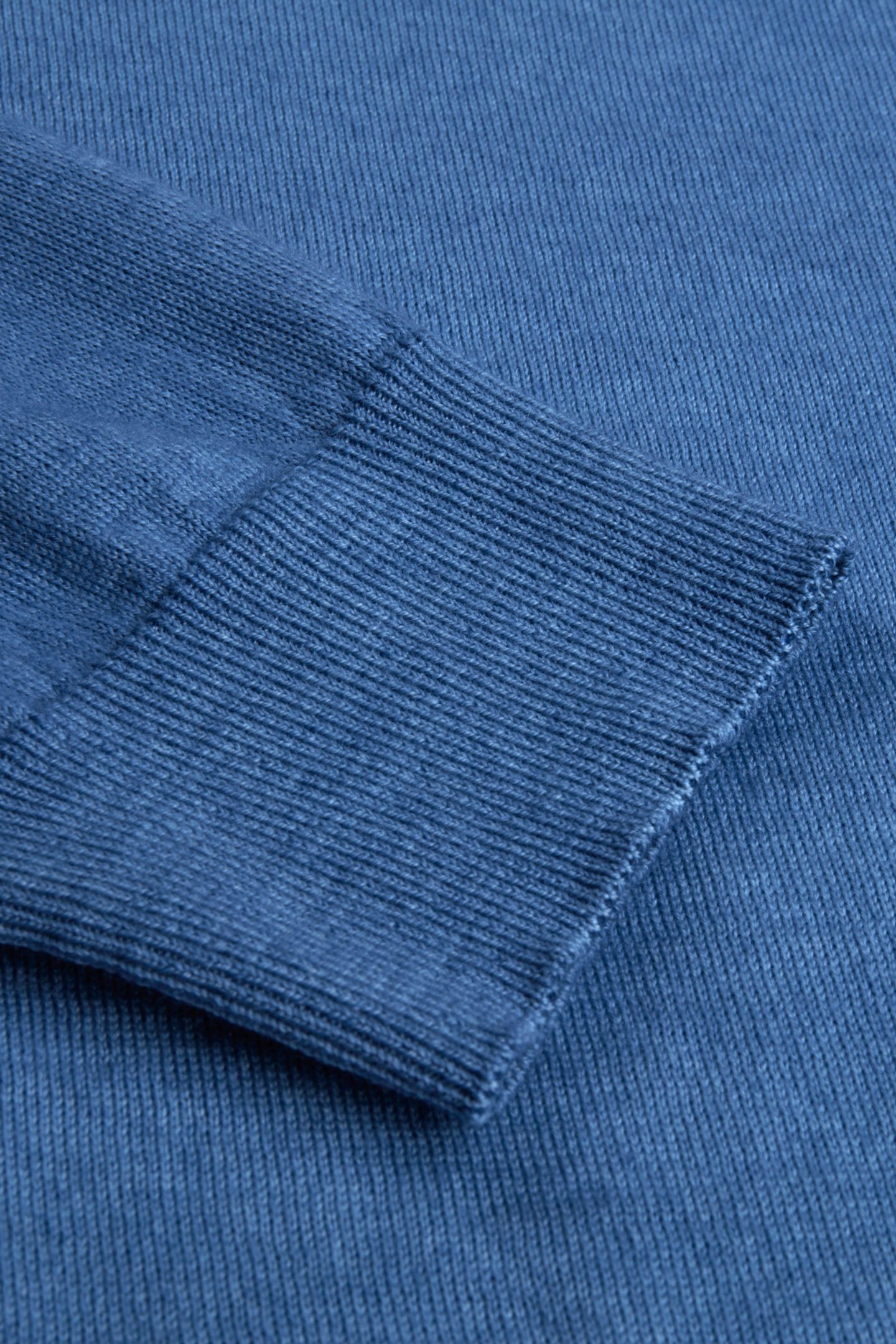 SWEATER KNITTED CREW NECK GARMENT DYED MERINO WOOL BLUE 4