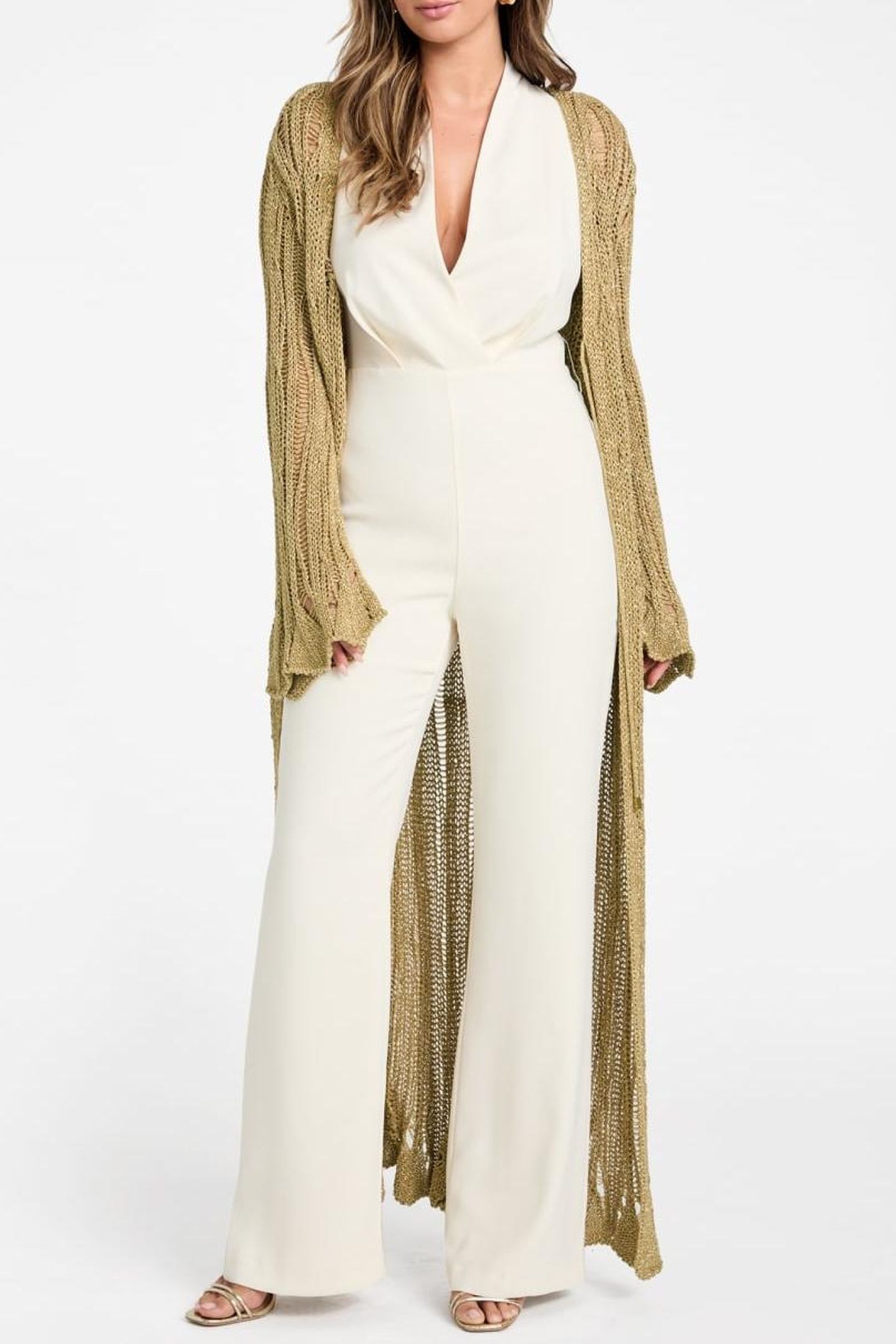 LUCKY LS LONG CARDI ANTIQUE GOLD MULTI 4