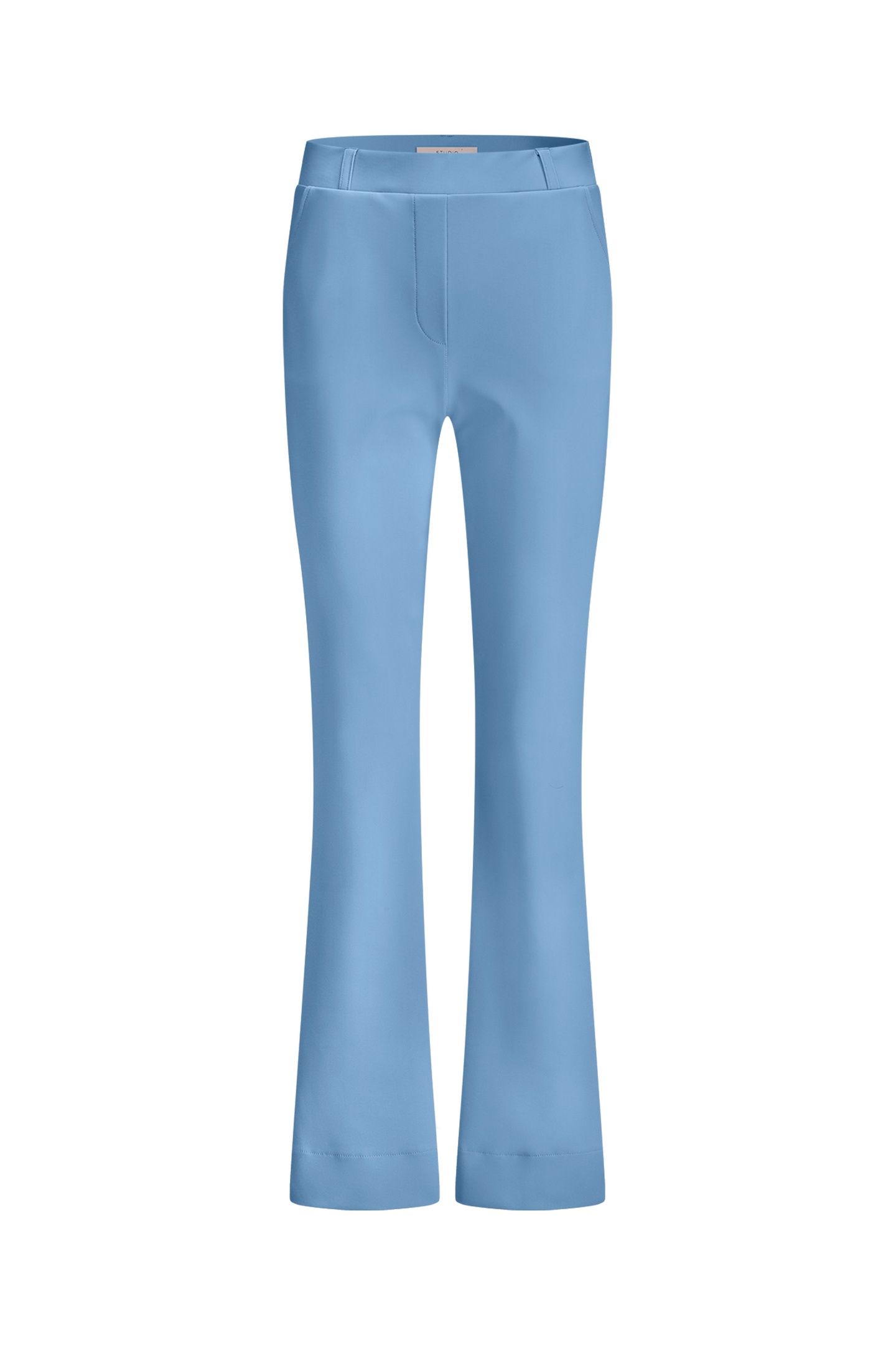 FLAIR LONG BONDED TROUSERS MID BLUE 4
