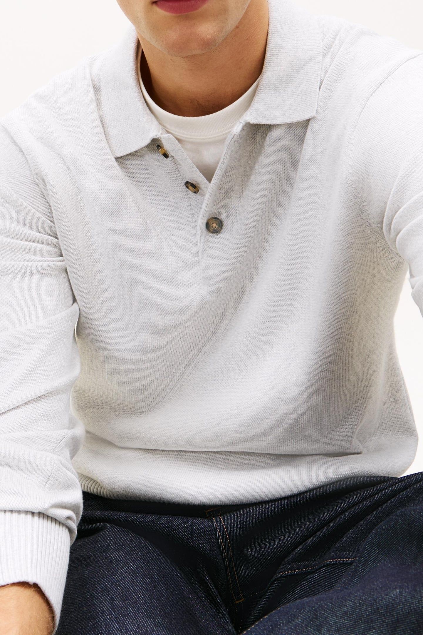 TJM SLIM ESSENTIAL PULLOVER SWEATER ICE GREY HEATHER 5