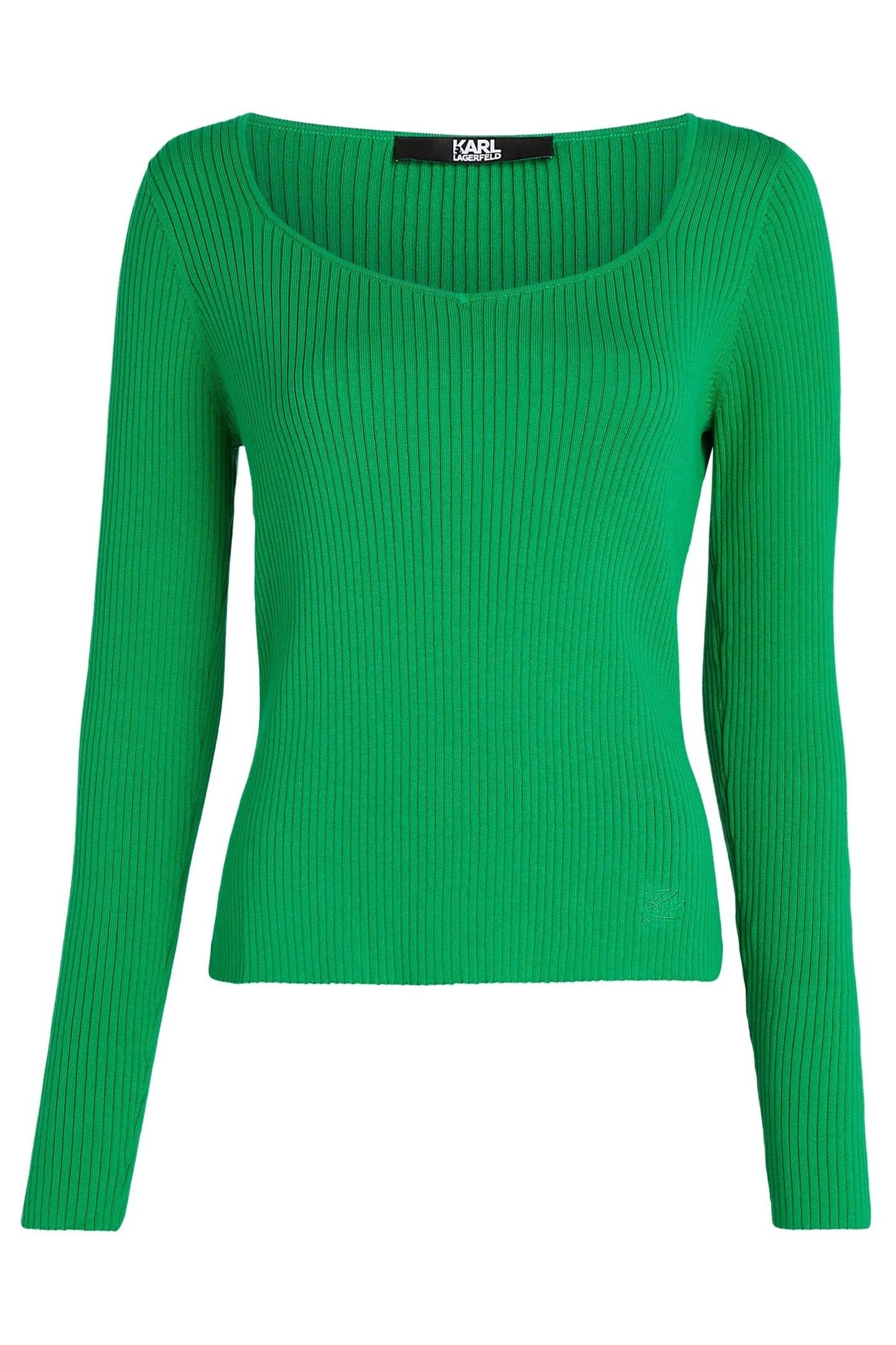 LS FEMININE KNIT TOP BRIGHT GREEN 1