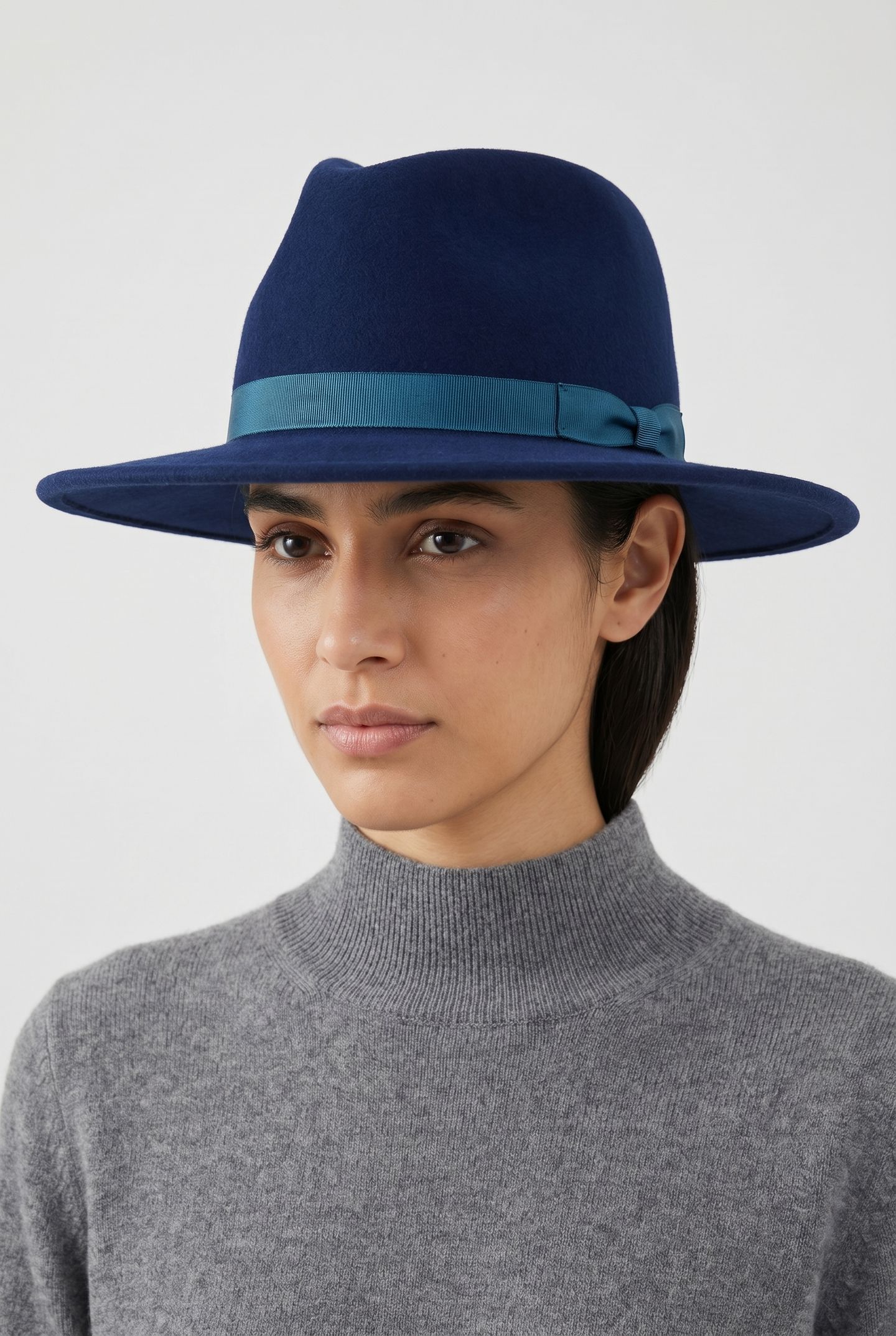 WOMEN HAT FEDORA SWIRL NAVY 1
