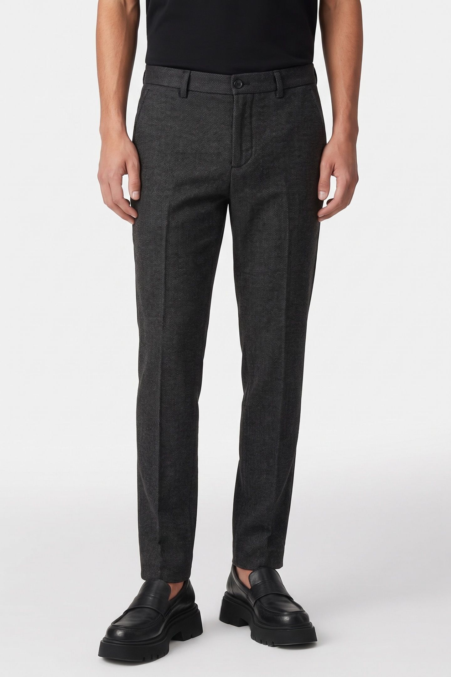 MOTT - TAILORED JERSEY YARN DYED CHINO ANTRA HERRINGBONE 1