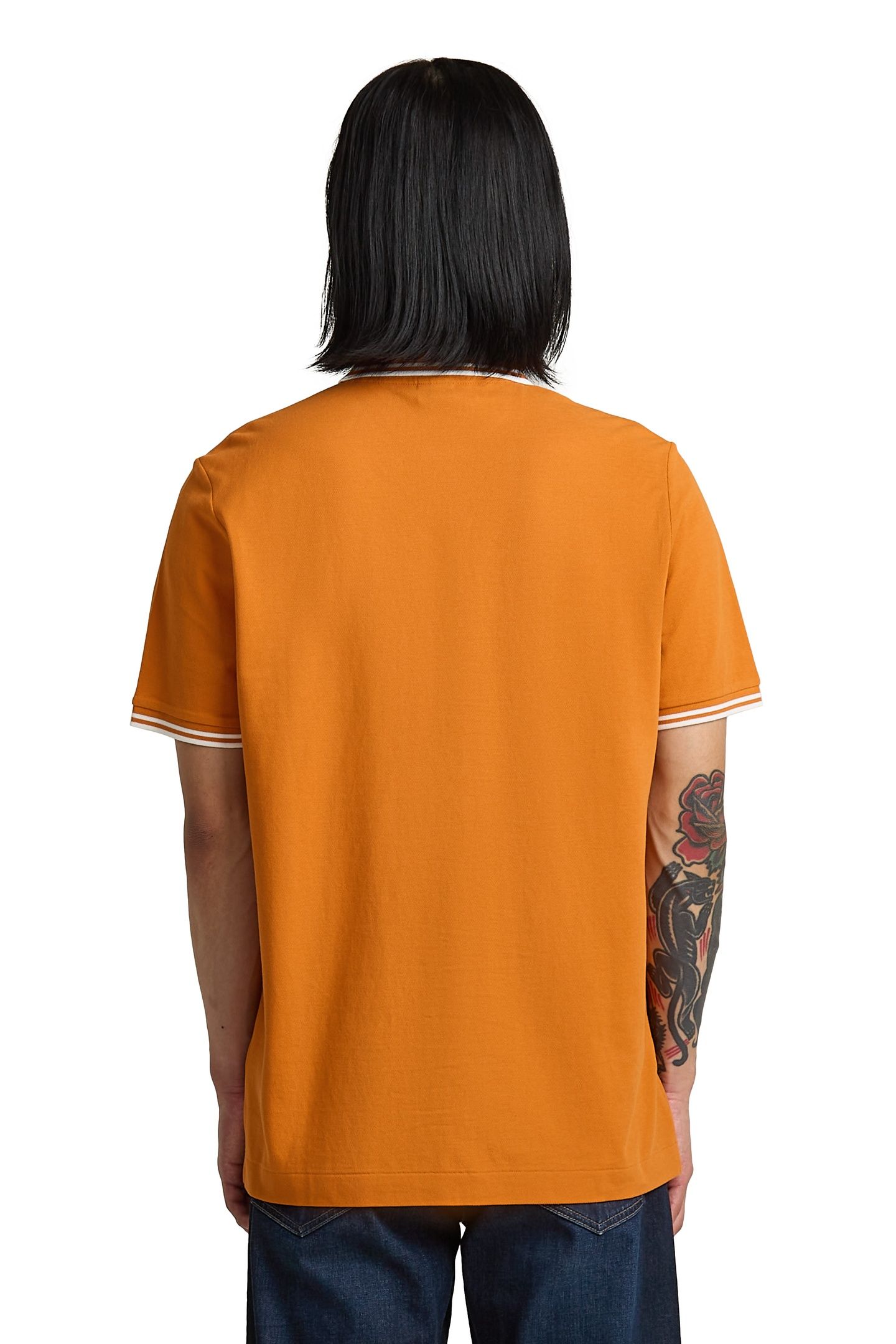 CHEST LOGO STRIPED POLO ORANGE 4