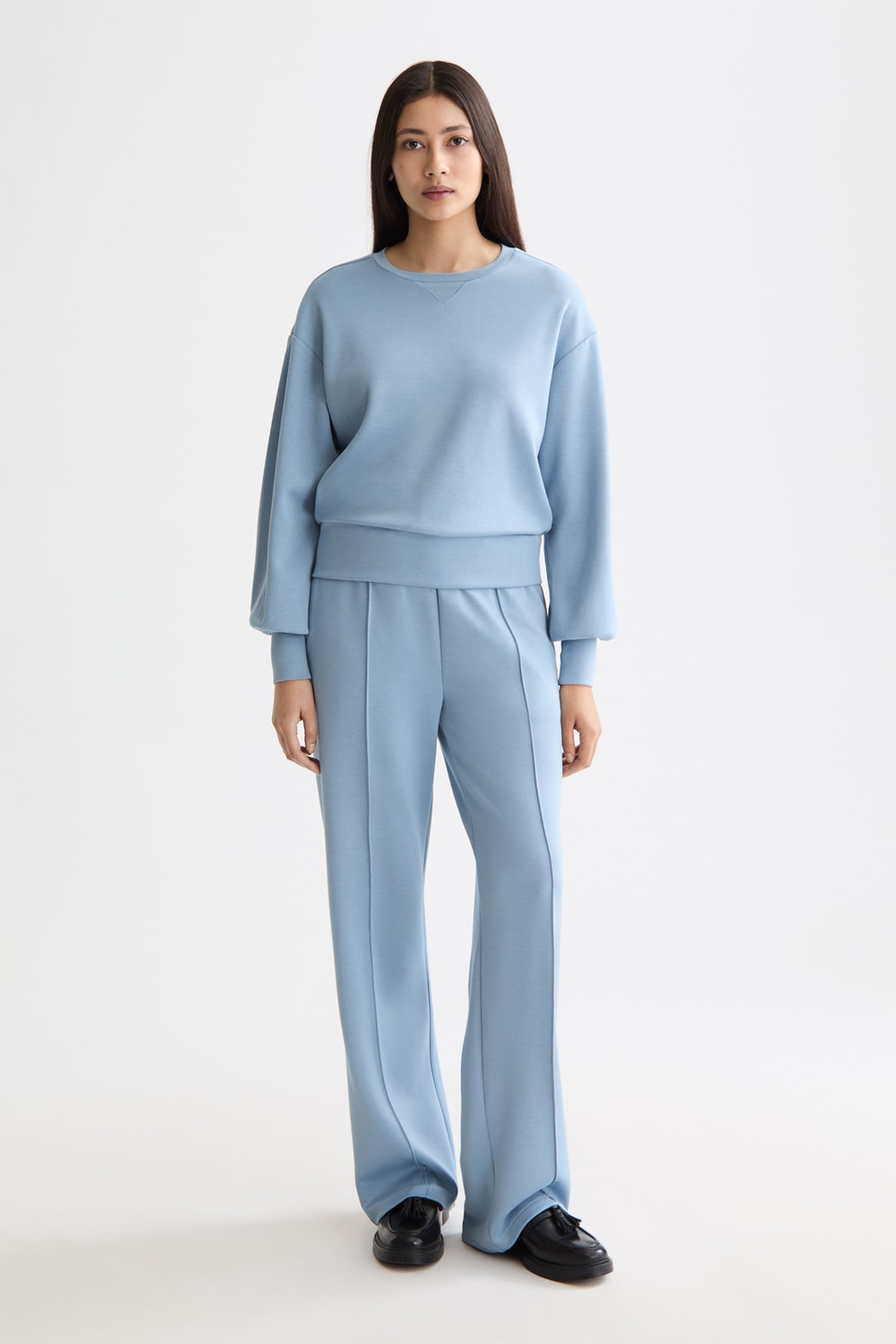 MODAL SWEATSHIRT FADED DENIM 1