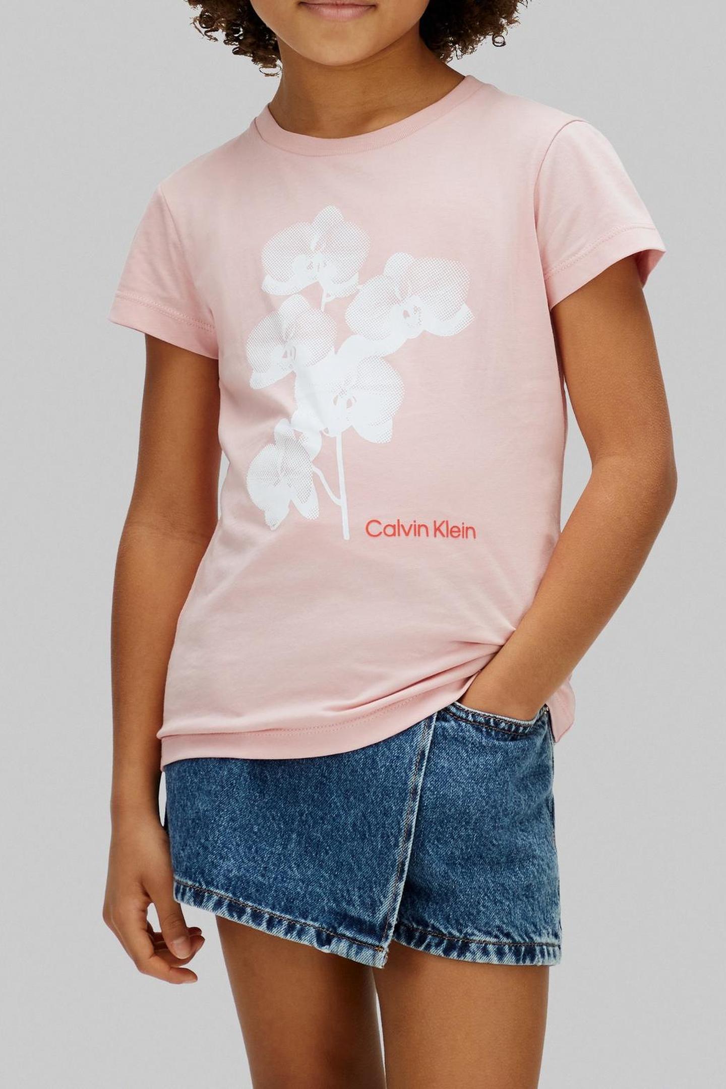 GIRLS FLOWER SLIM SS T-SHIRT QUARTZ PINK 1