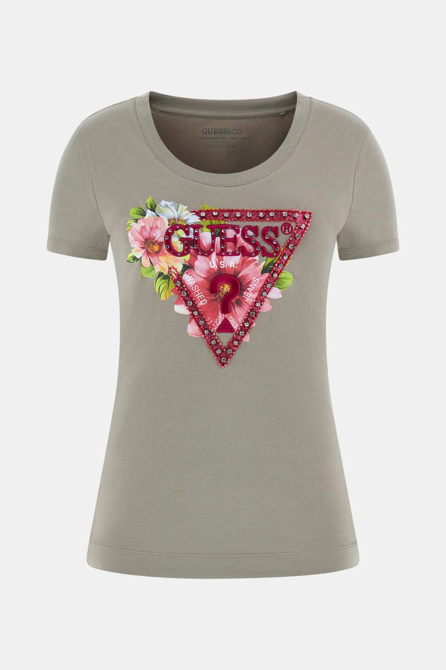 GUESS ECO SS CN TRIANGLE BEADS SAGE LEAF 3