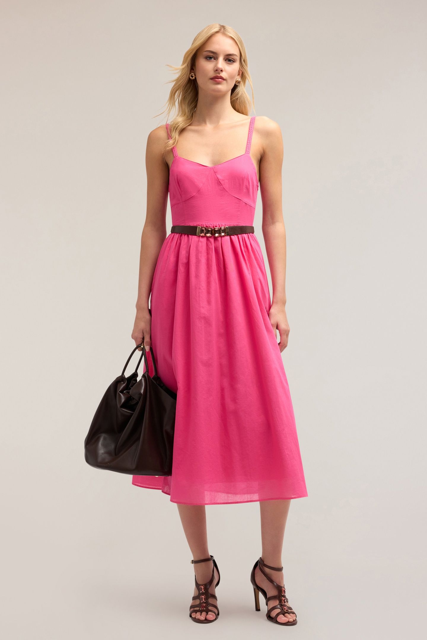 VOILE DRESS WITH BACK CUT-OUT FUCHSIA 1