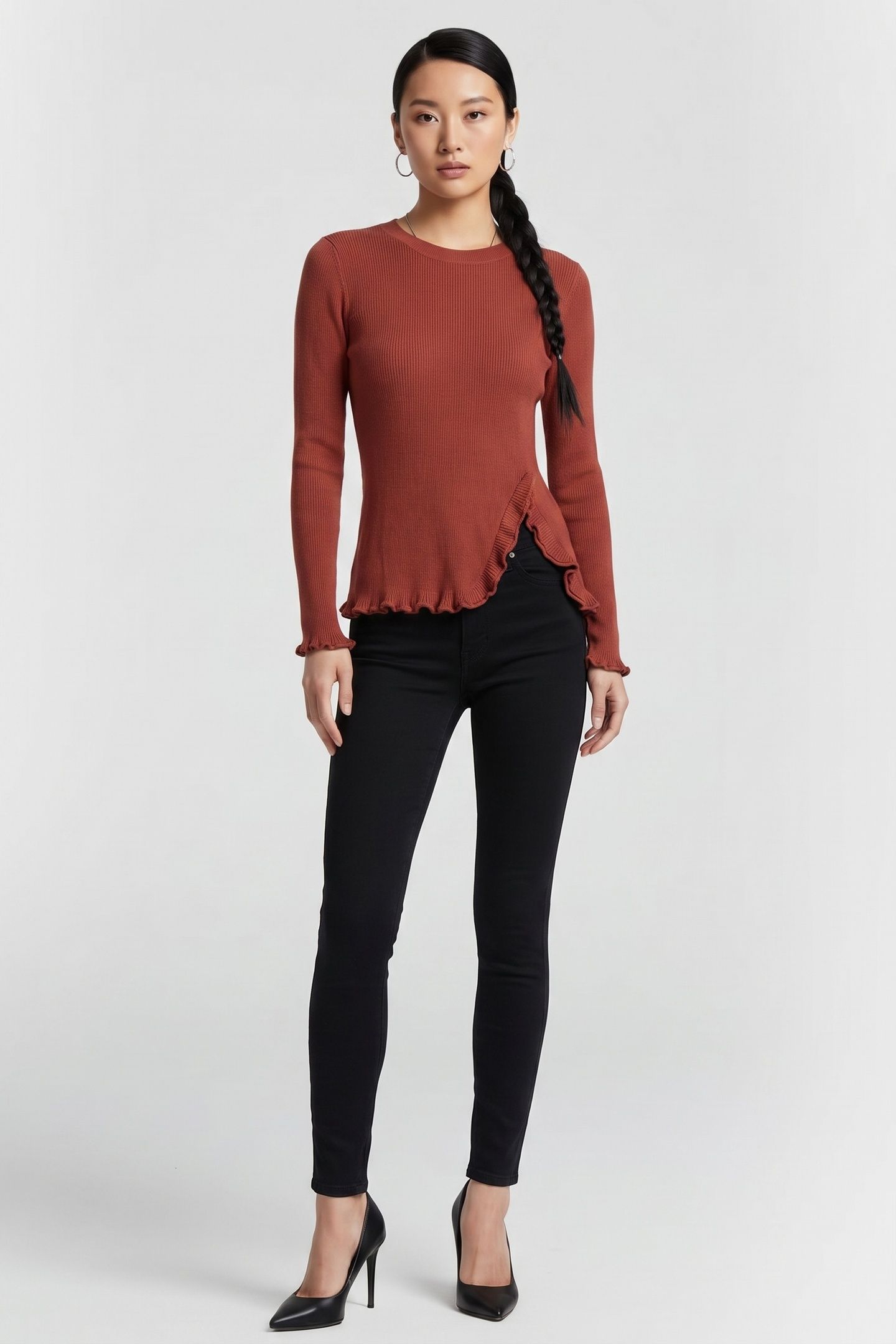 LANG KNIT TOP RED 1