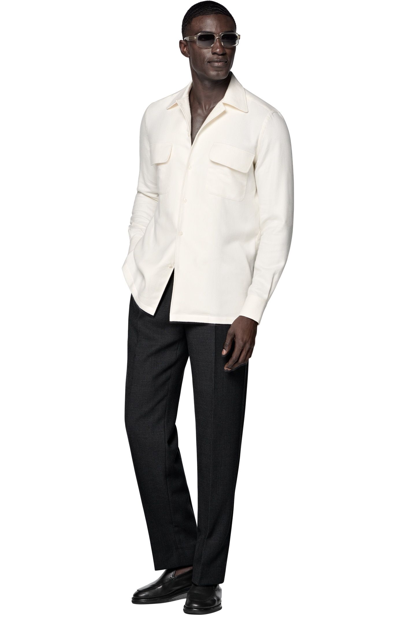 SAFARI HERRINGBONE CASUAL SHIRTS OFF-WHITE 3