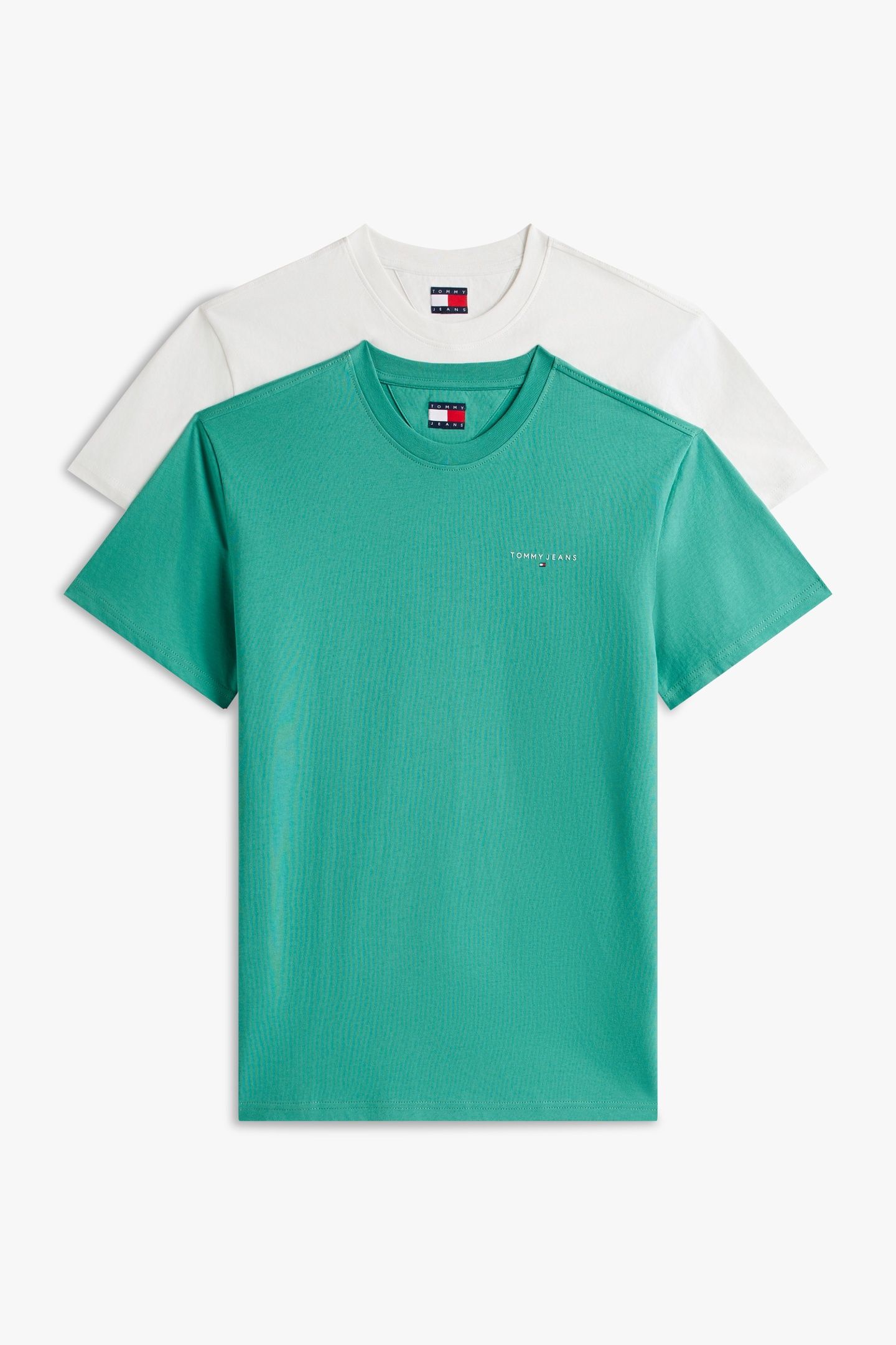 TJM SLIM LINEAR SS TEE ECRU/BAHAMA GREEN 1