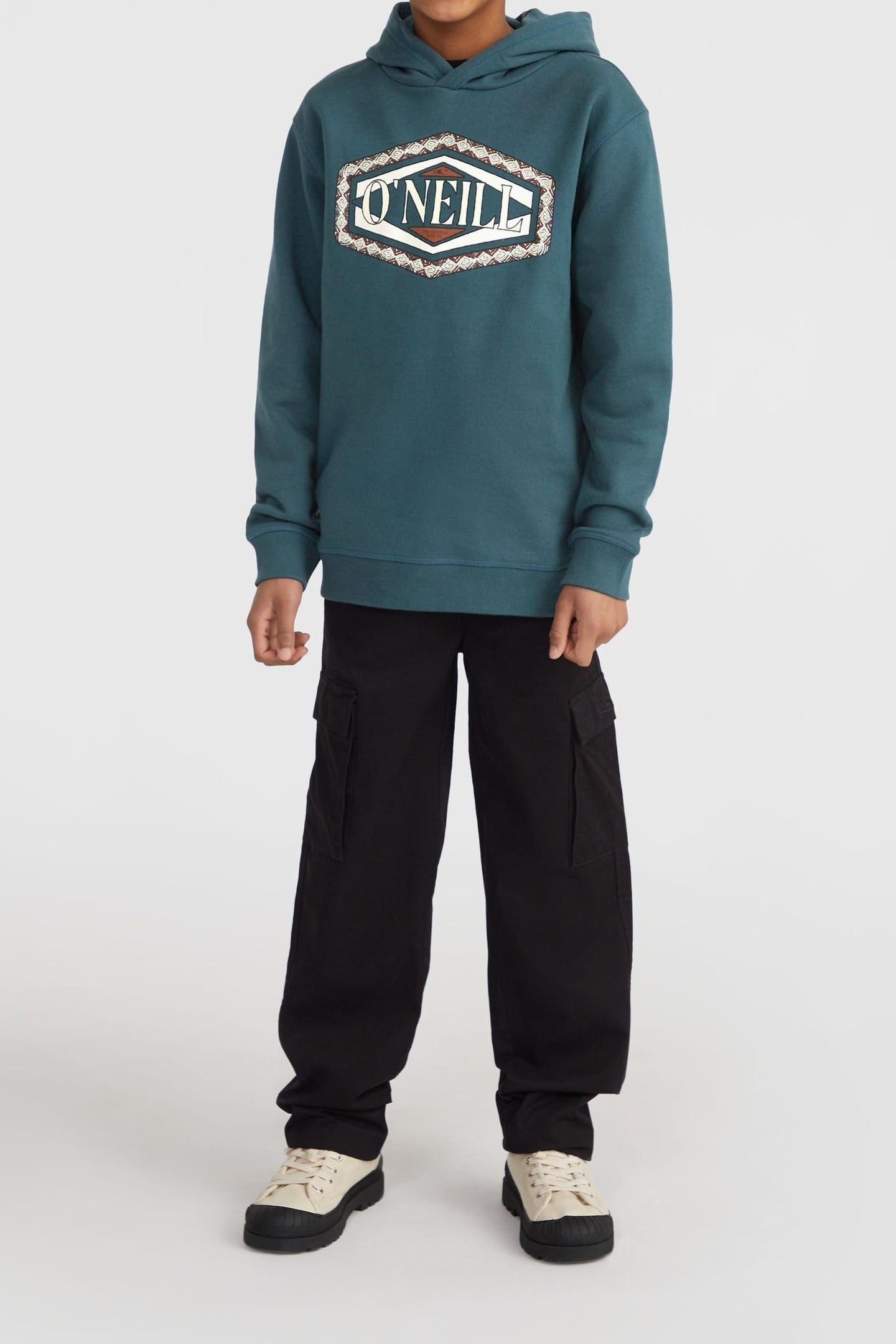 BOYS O'NEILL FRONT PRINT HOODIE ALMA STEEL 2