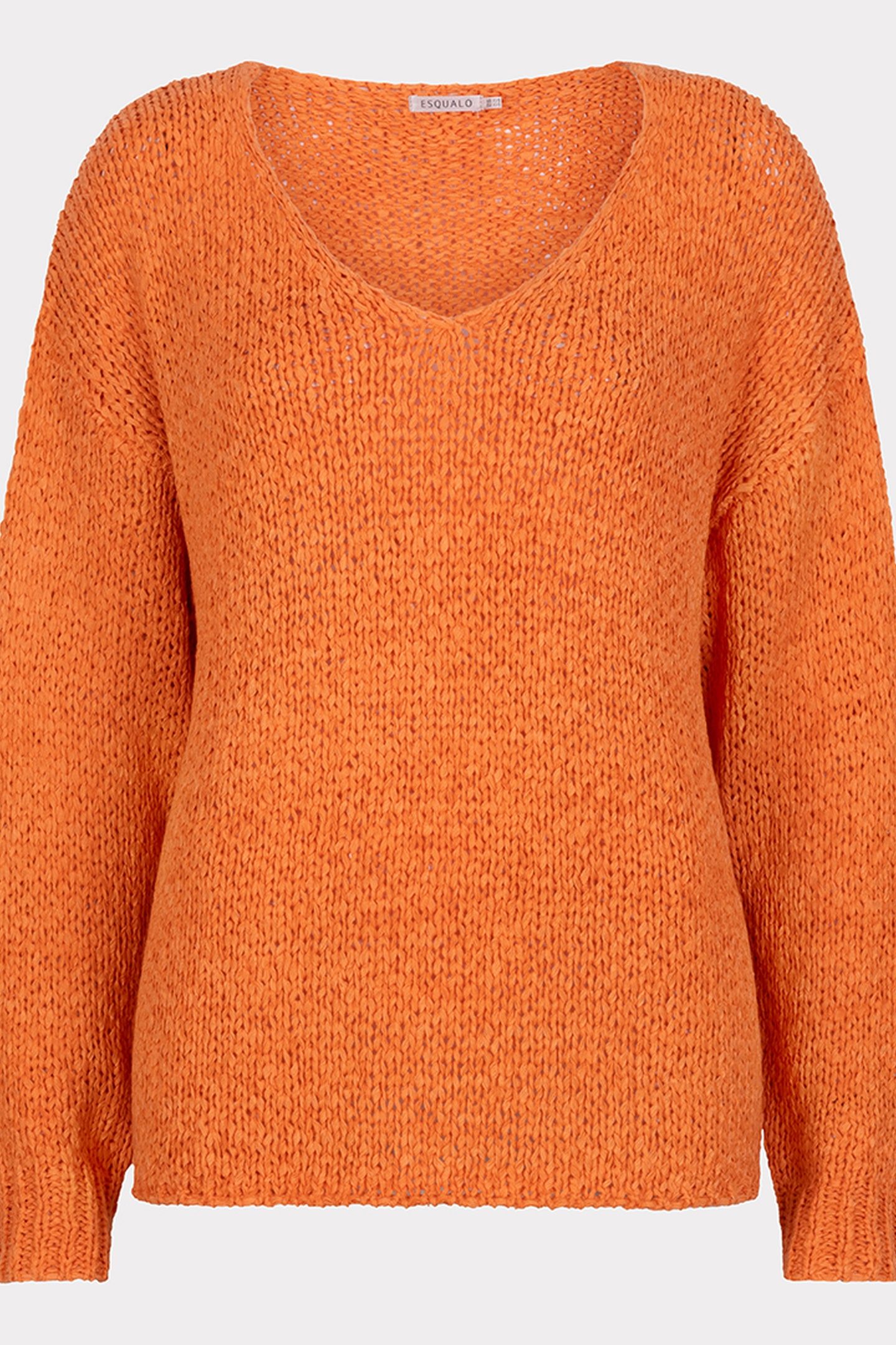 SWEATER V-NECK TAPE YARN APRICOT 5
