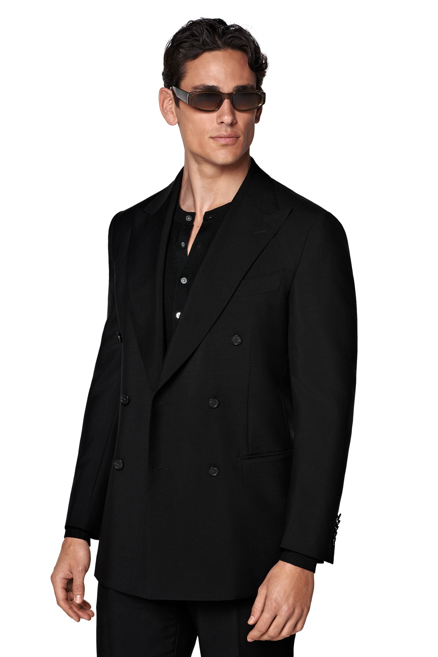MILANO BLACK WOOL MOHAIR NESTED SUITS BLACK 2