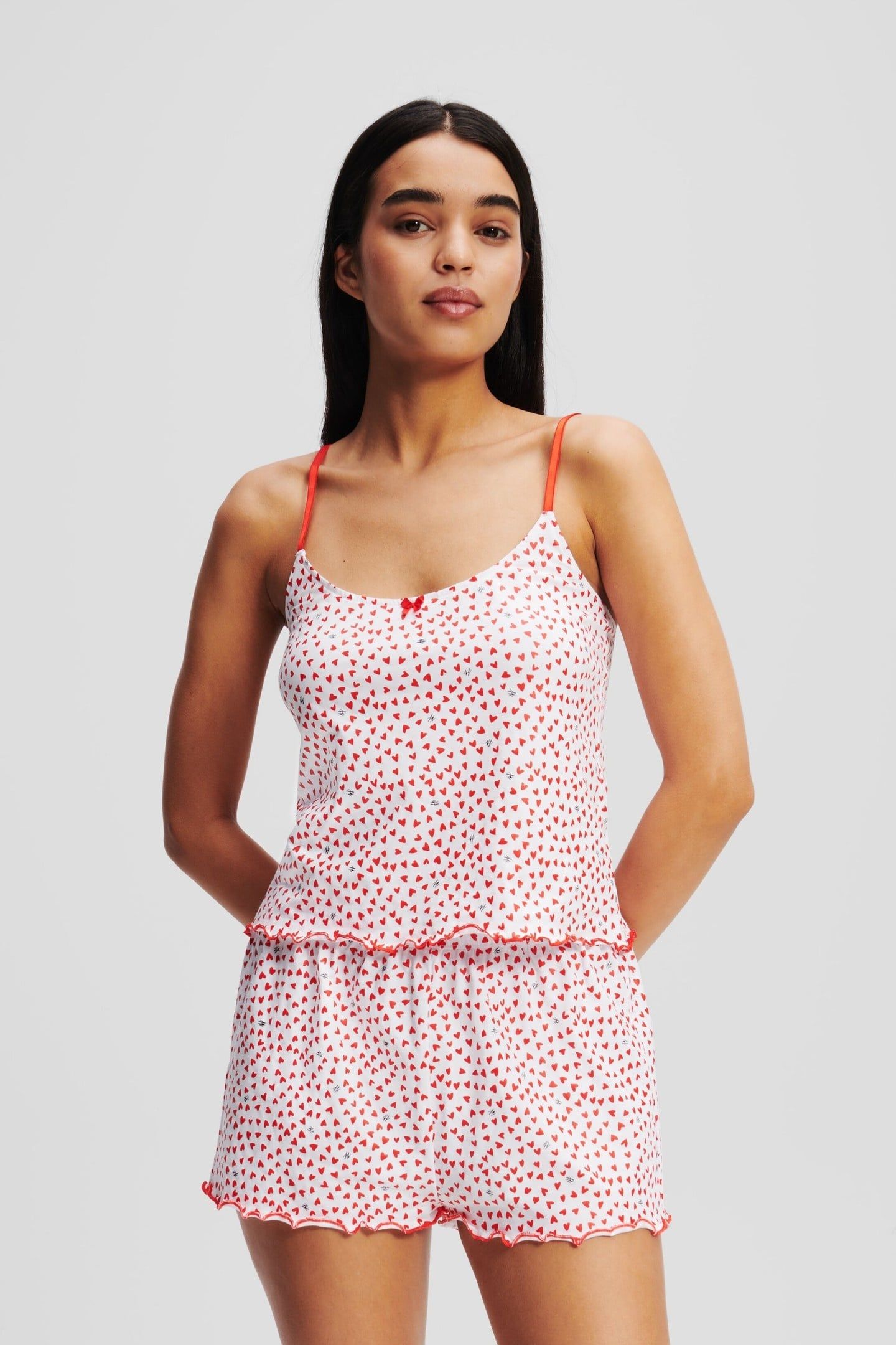KARL HEART CAMI PJ SET WHITE-RED KARL HEART 1