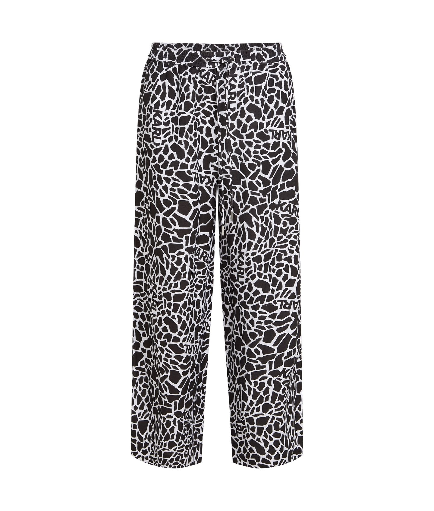 LINEN BLEND PANTS GIRAFFE BLACK/WHITE 3