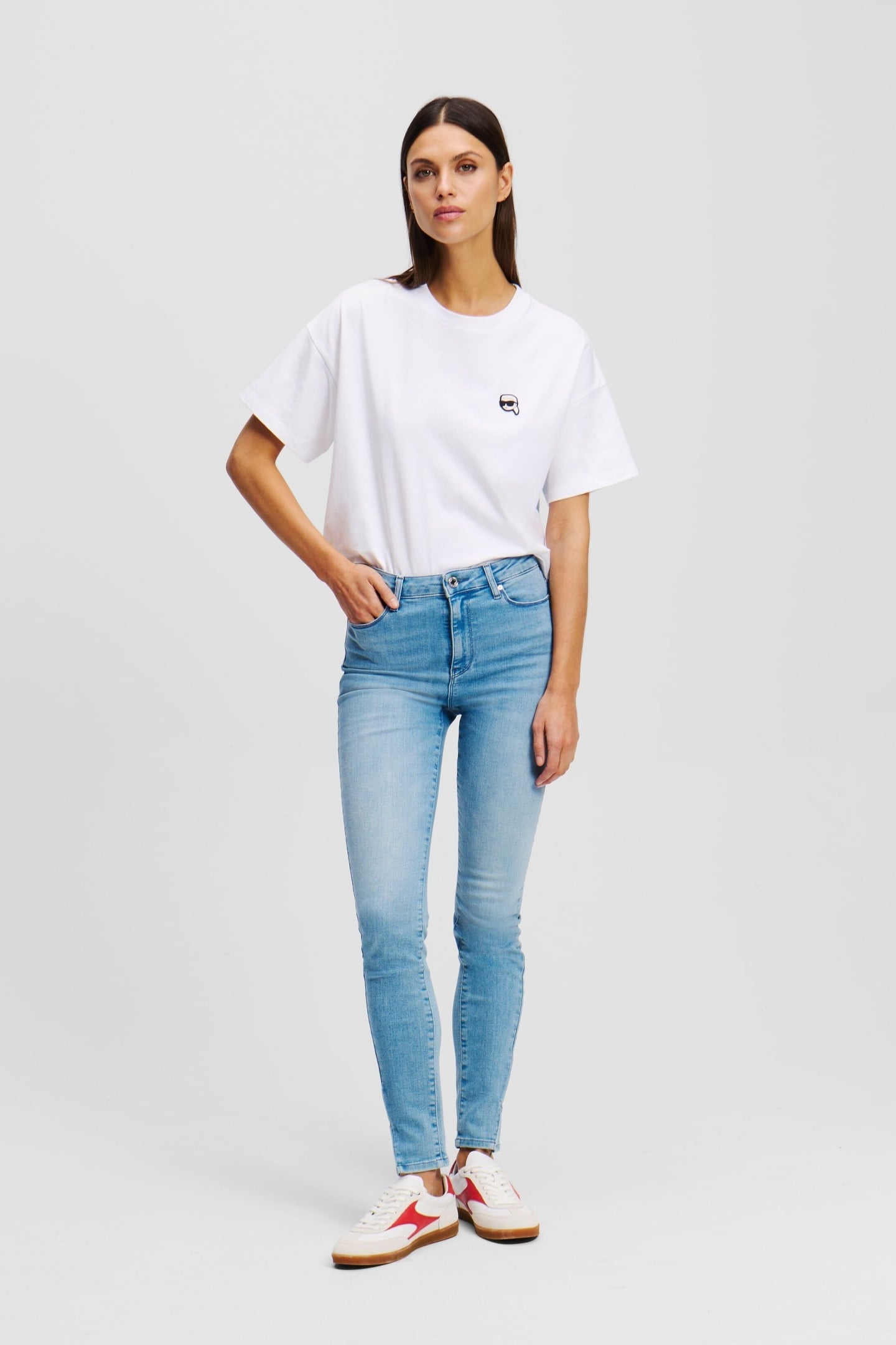 SKINNY DENIM PANTS MID BLUE 1