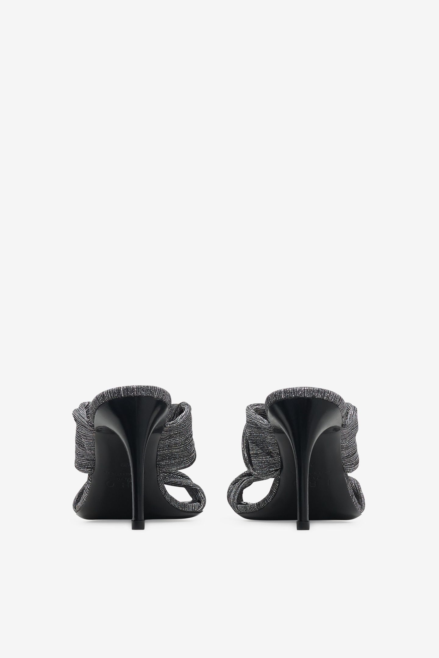 TWISTY GLITTER MULES SILVER/BLACK 9