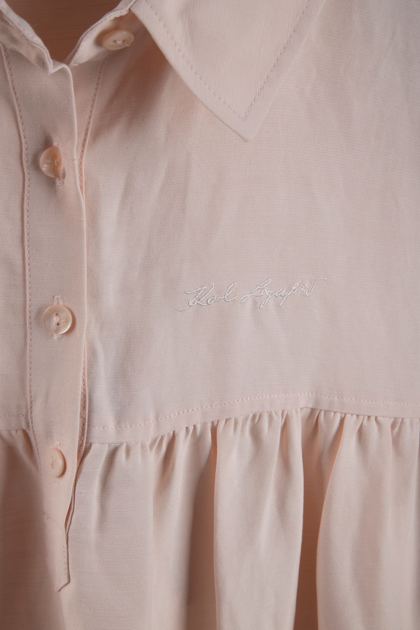 LINEN SHORT DRESS LIGHT PINK 4