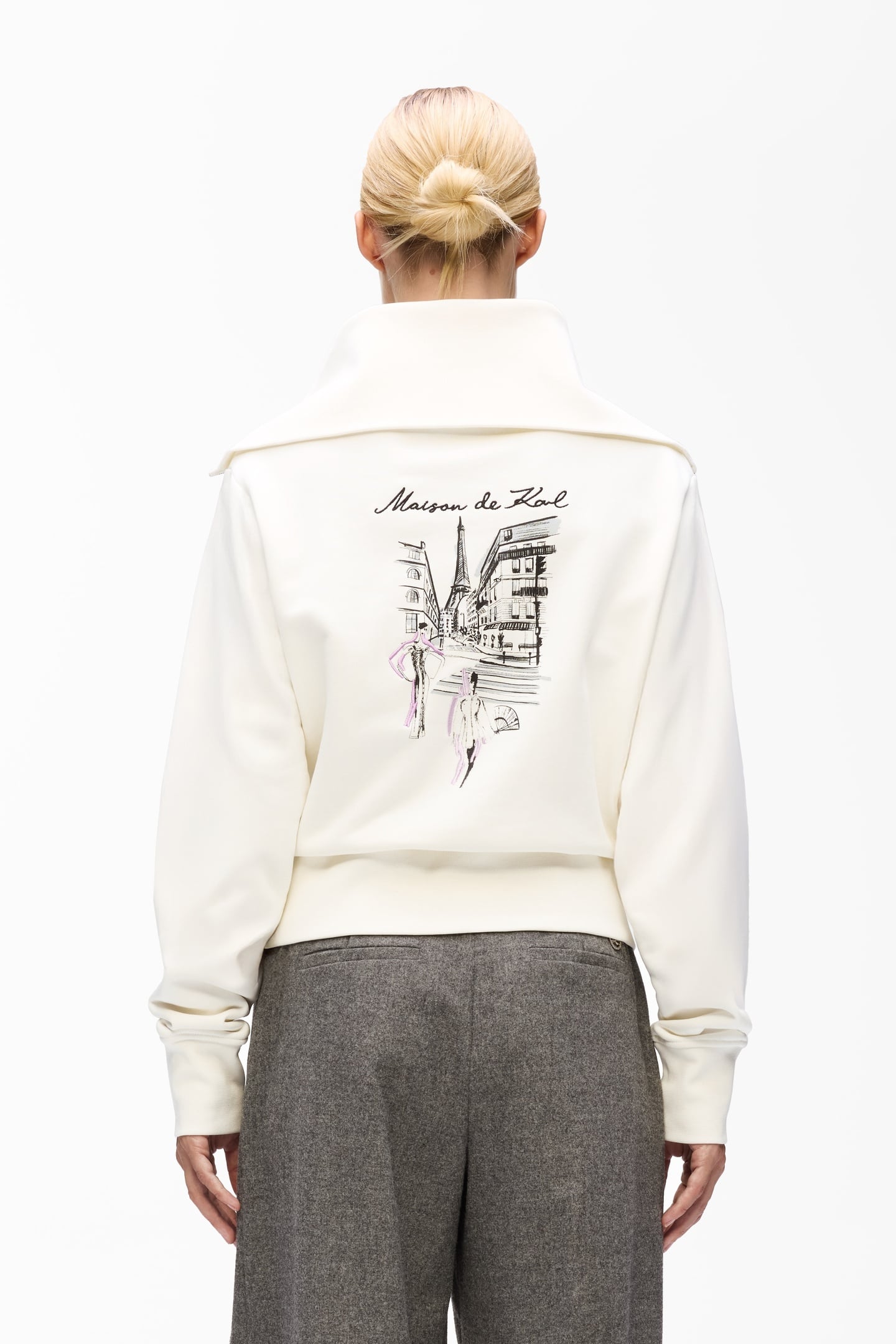 PARIS SKETCH EIFFEL HALF ZIP CANNOLI CREAM 4
