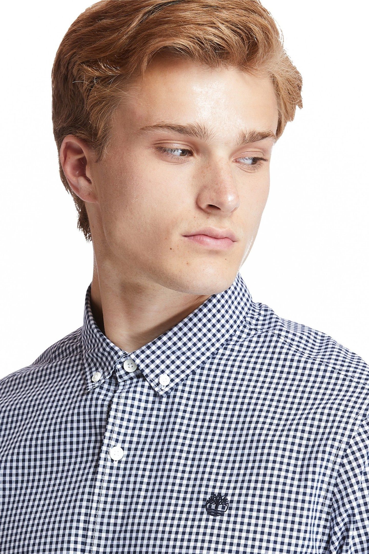 MICRO GINGHAM POPLIN SHIRT DRK SAPPHIRE YD 5