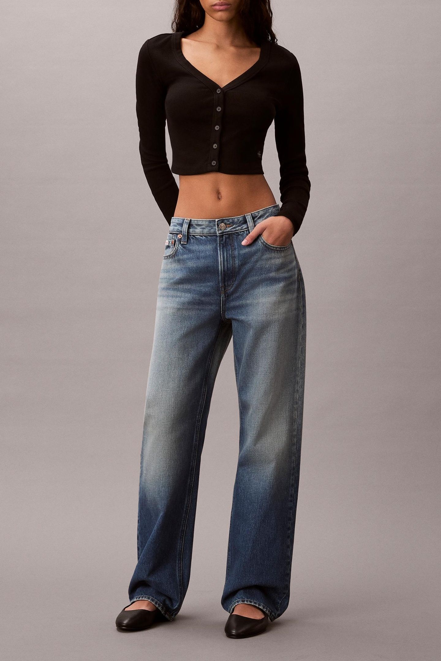 LS WOVEN LABEL 2X2 TOP BLACK 2