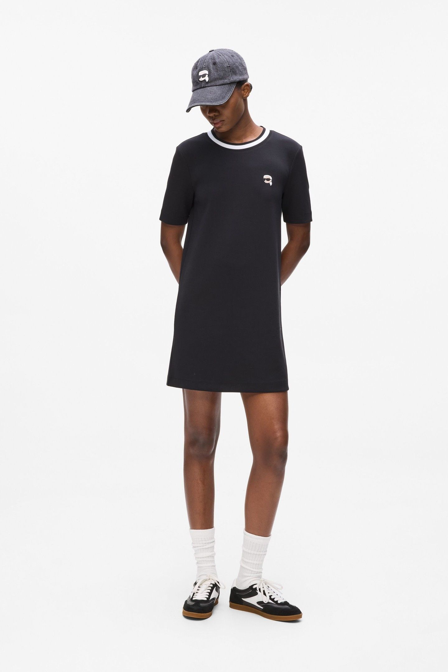 IKON PATCH TSHIRT DRESS BLACK 1