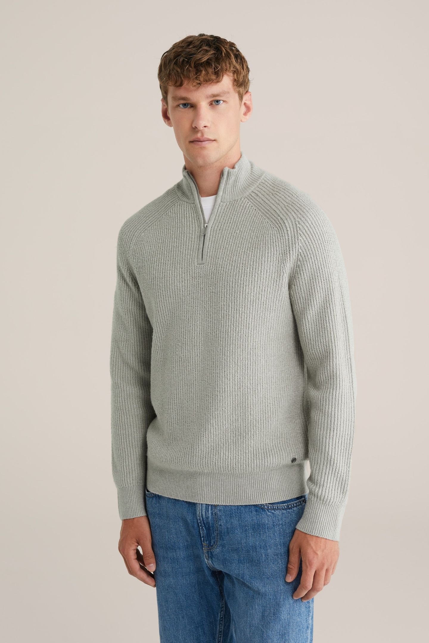HALFWAY ZIPPER LIGHT GREY 1