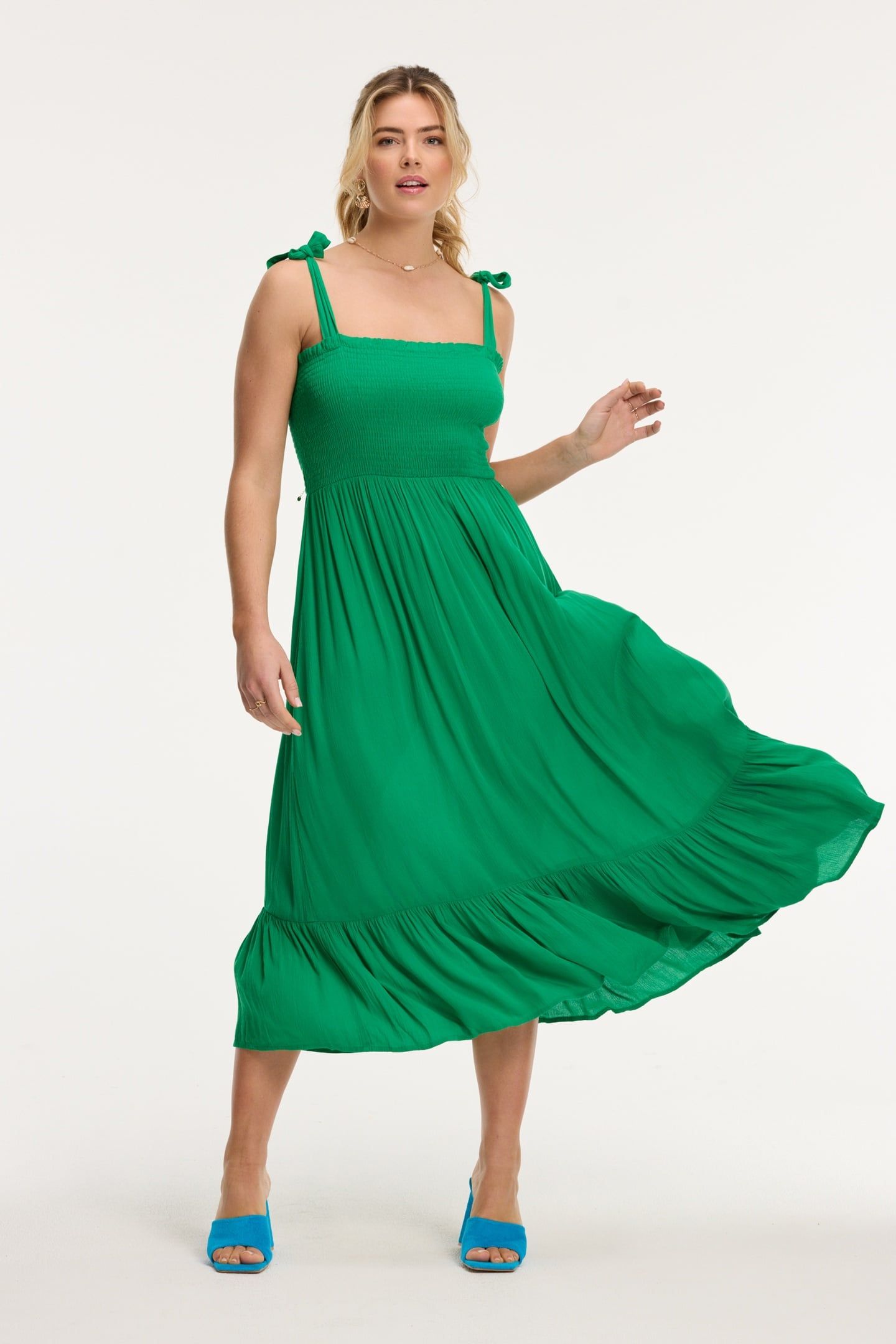 JOAN DRESS BASIL GREEN 1