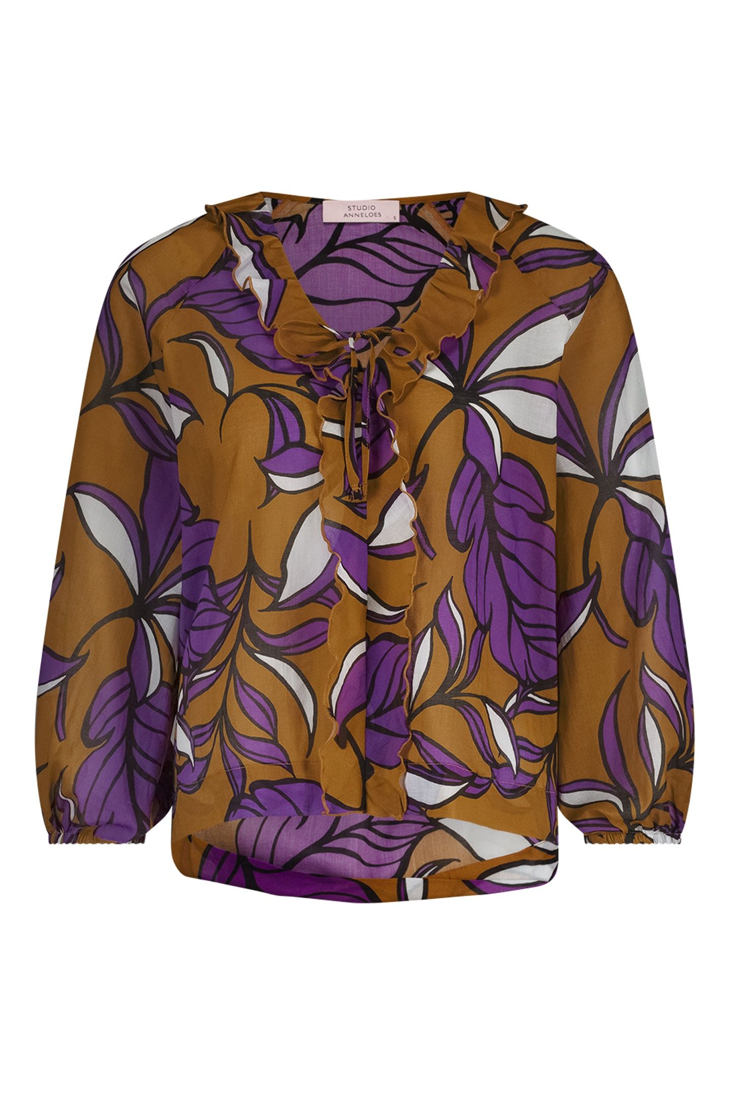 LOLA FLOWER BLOUSE HONEY/PURPLE 3