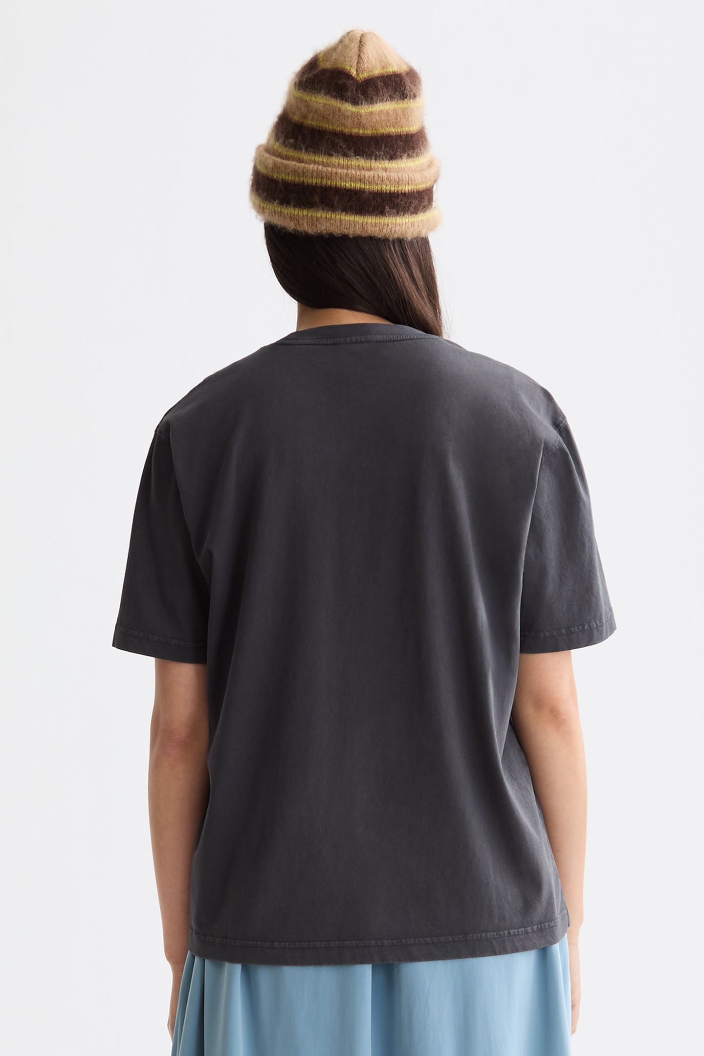 WASHED LOOSE FIT T-SHIRT WITH FRONT ARTWORK CHARCOAL ART 3