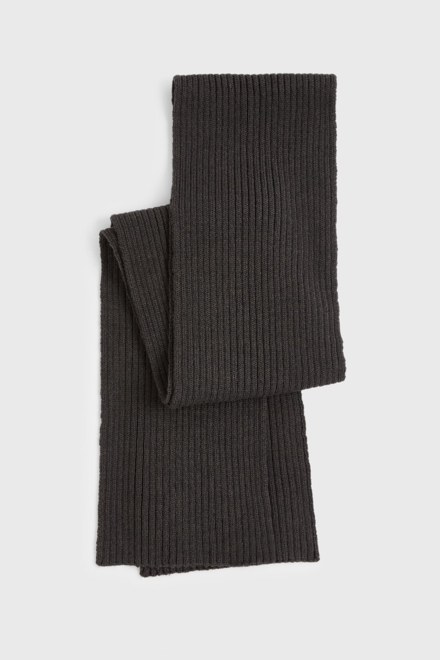 MERINO BLEND KNIT 2X2 RIB CHARCOAL 2