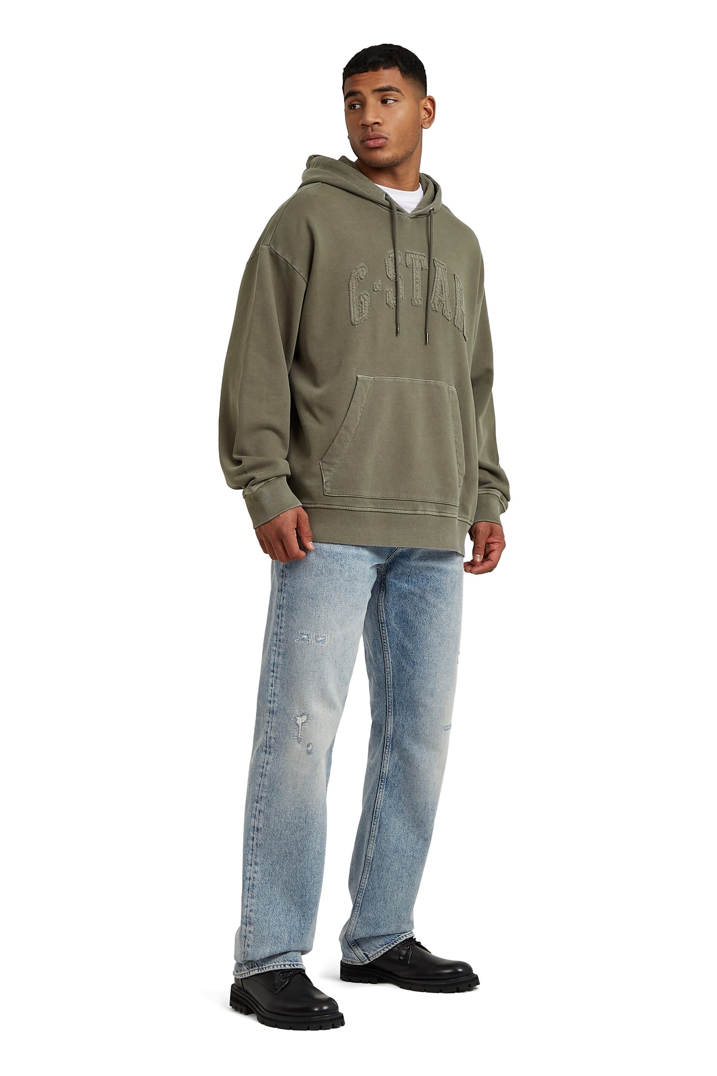 APPLIQUE RELAXED HOODED SWEATER TURF 2