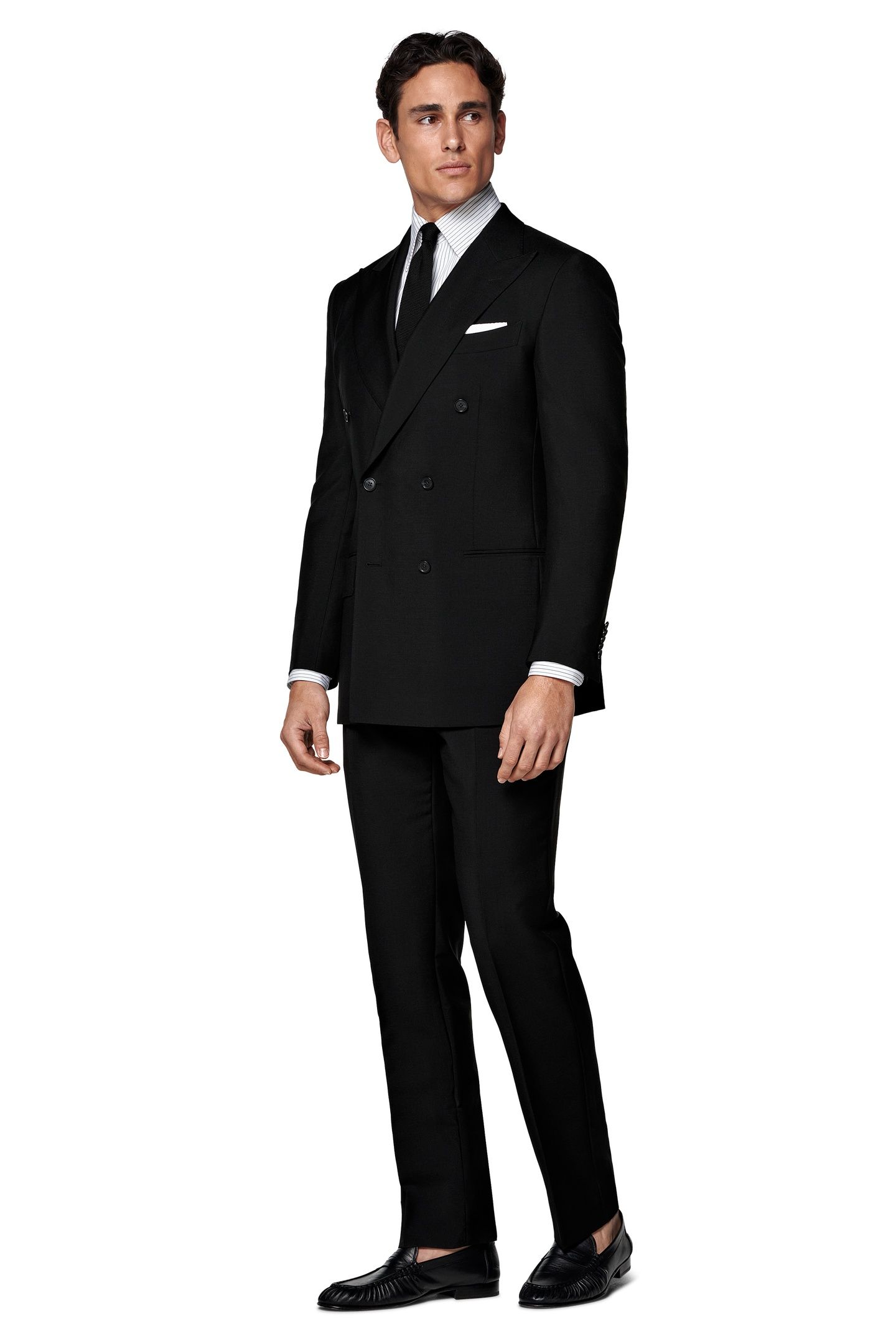 MILANO BLACK WOOL MOHAIR NESTED SUITS BLACK 4