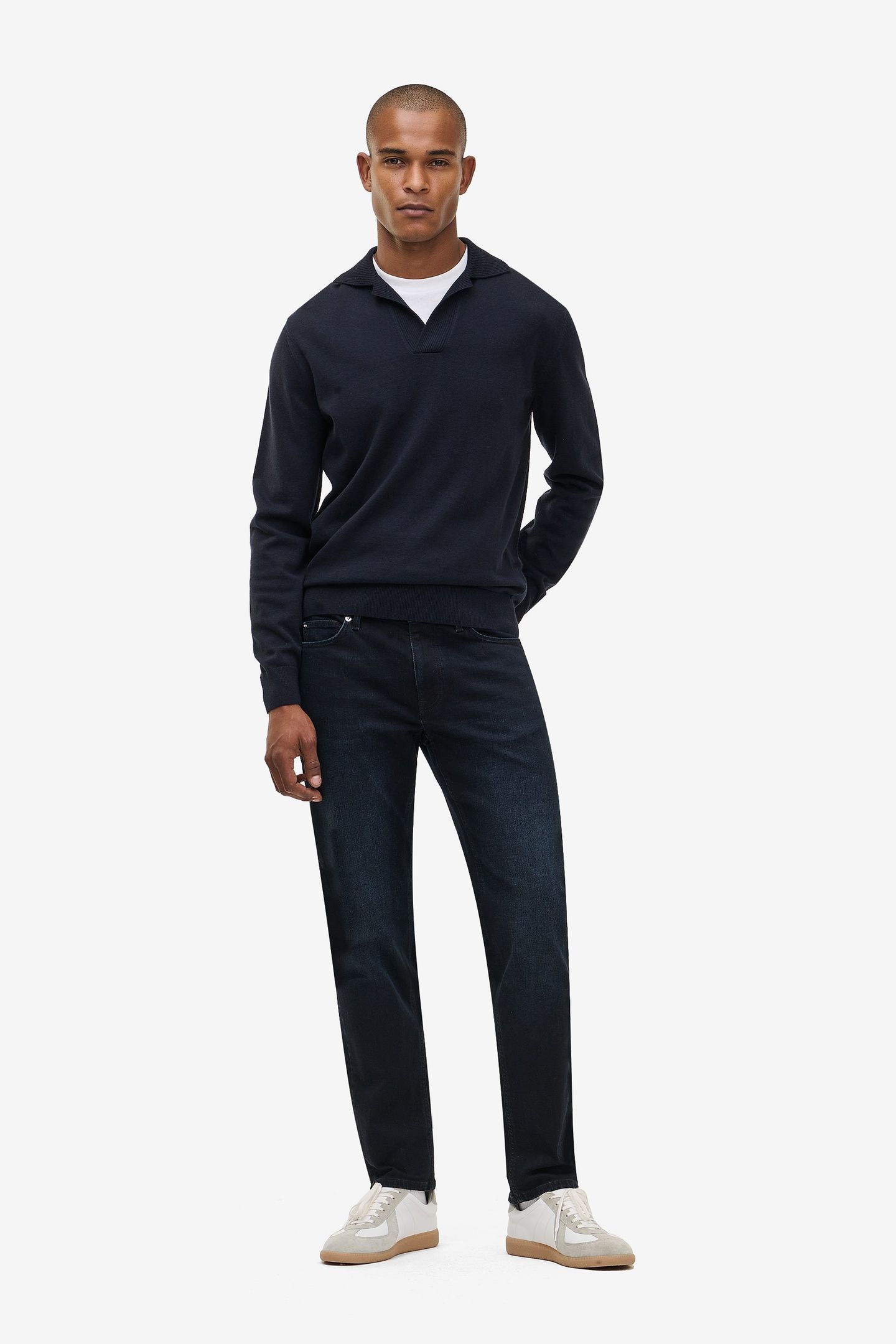 YAMANE MIDWEIGHT COTTON STRETCH DARK BLUE BLACK 2