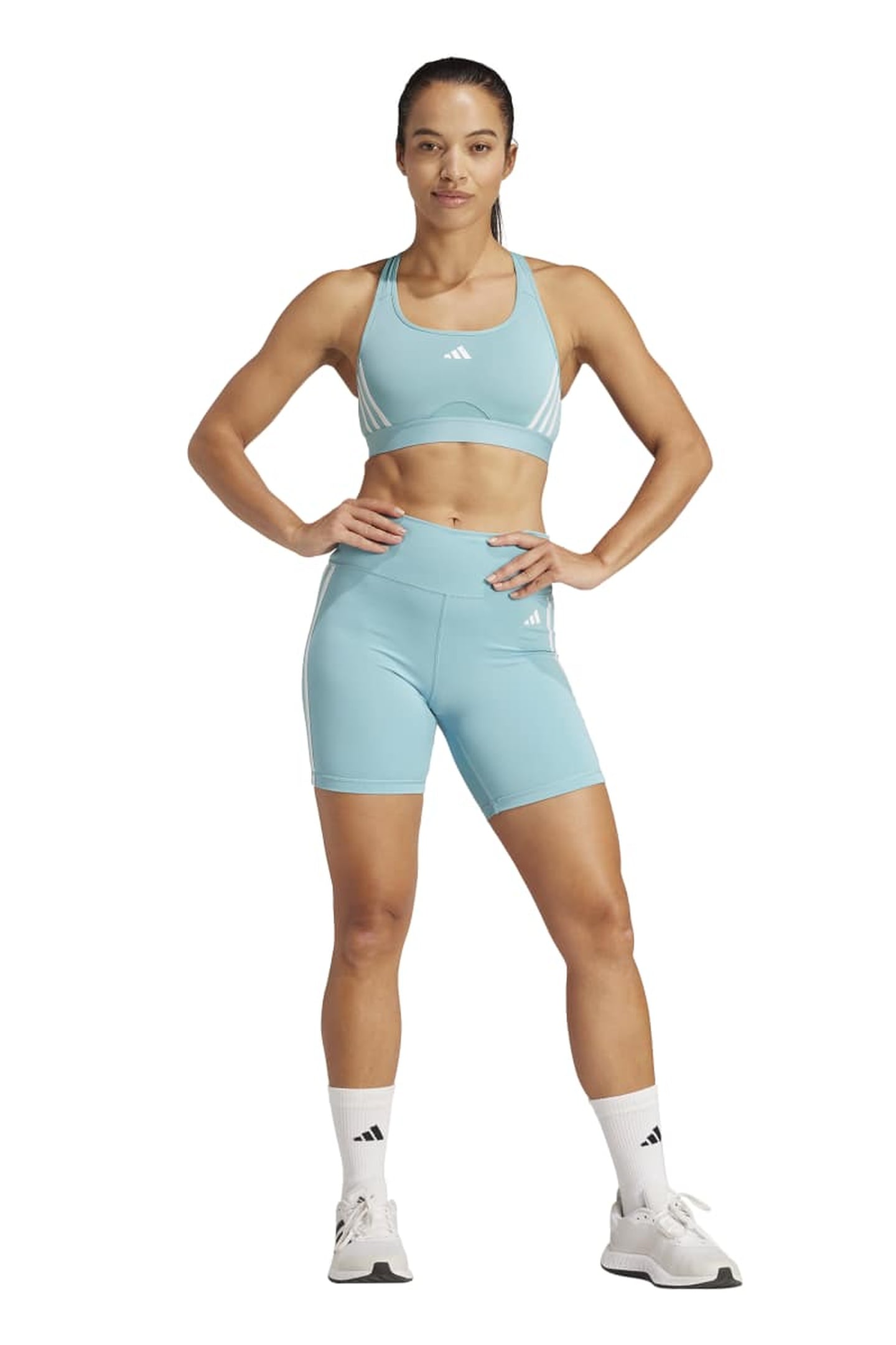 PERFORMANCE WORKOUT ESSENTIALS 3-STRIPES HIGH WAISTED SHORT  1