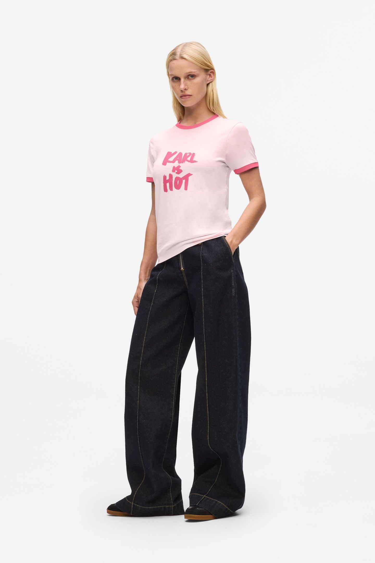 KARL IS HOT T-SHIRT PINK LADY 9