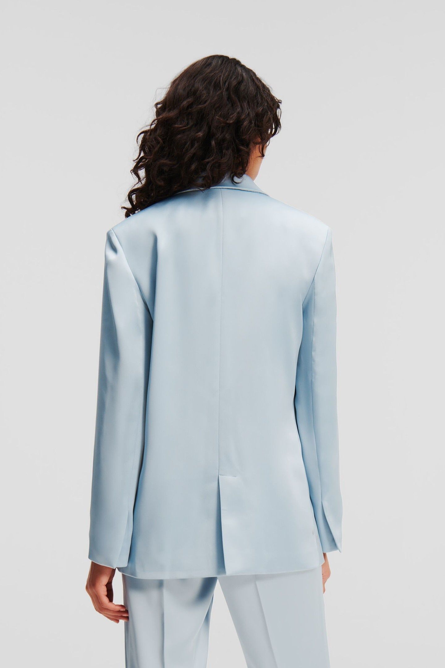 FLUID SATIN TAILORED BLAZER CASHMERE BLUE 2