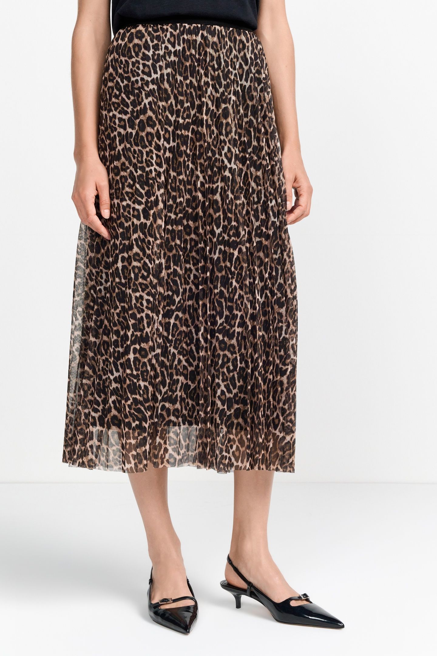 PRINTED TULLE SKIRT CAFFEE LATTE 2