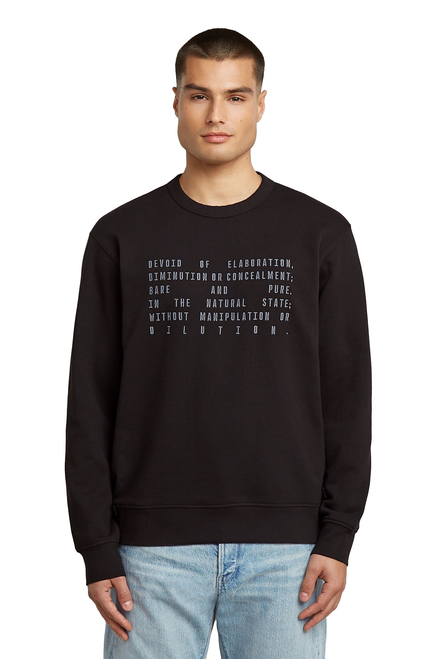 TEXT GRAPHIC SWEATER BLACK 2