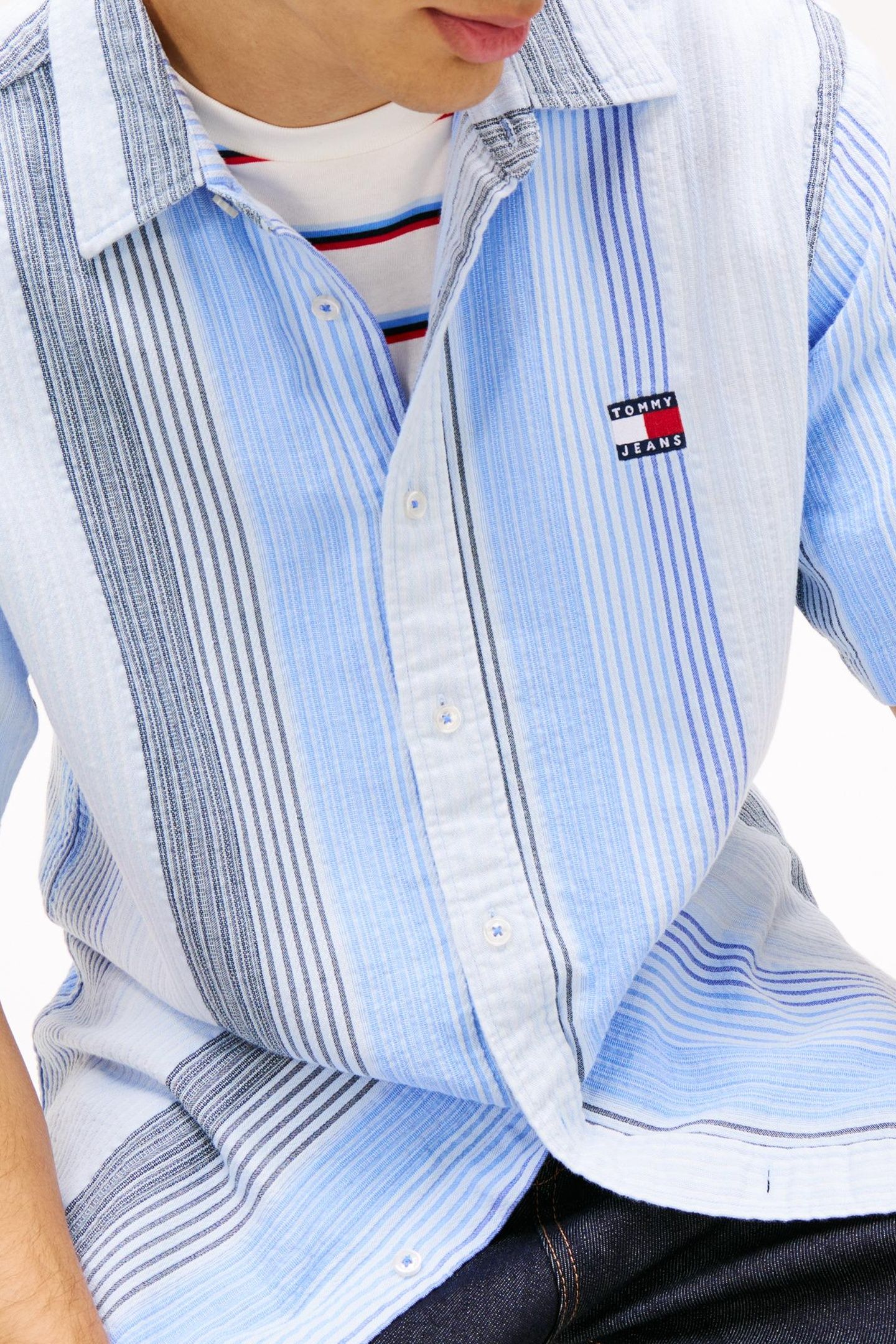 TJM RELAXED STRIPE SS SHIRT SWEET BLUE STRIPES 5