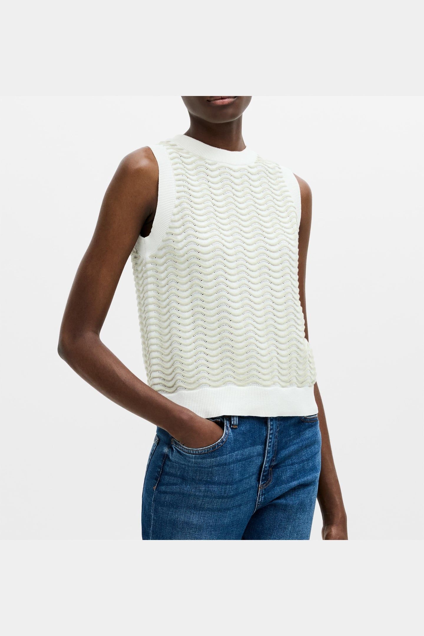 LONDON SLVLSS JUMPER CREAM/PISTACHIO 1